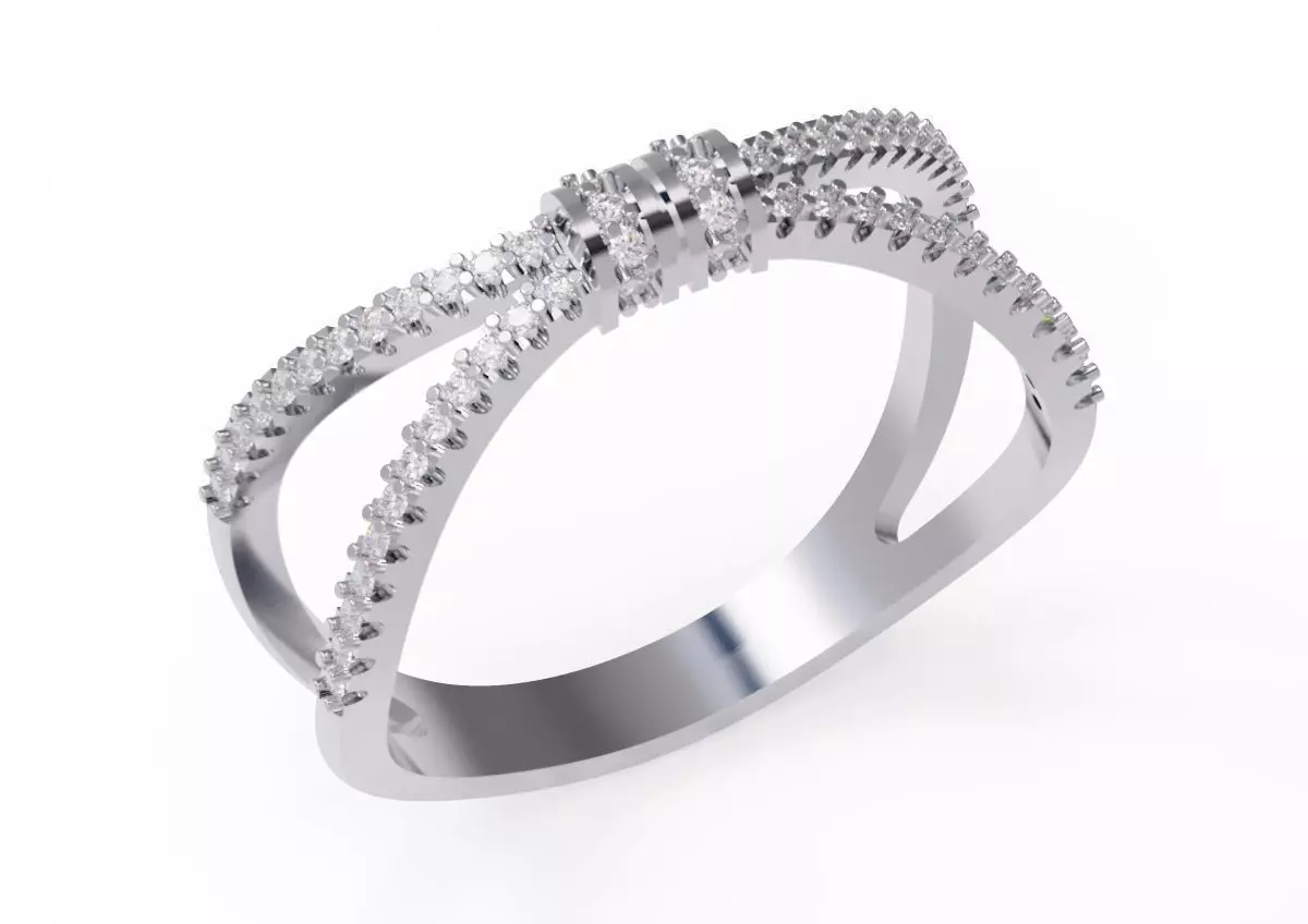 Diamonds ring 3D print model_0