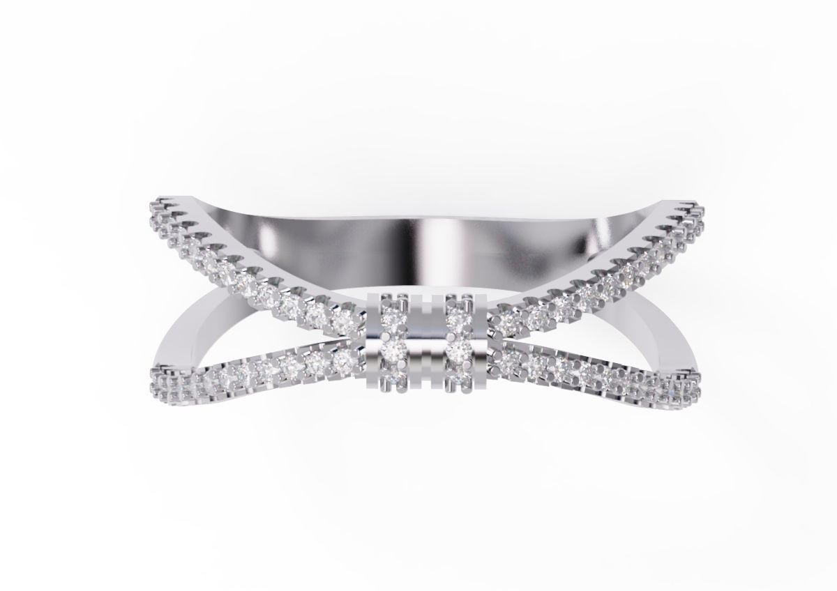 Diamonds ring 3D print model_1