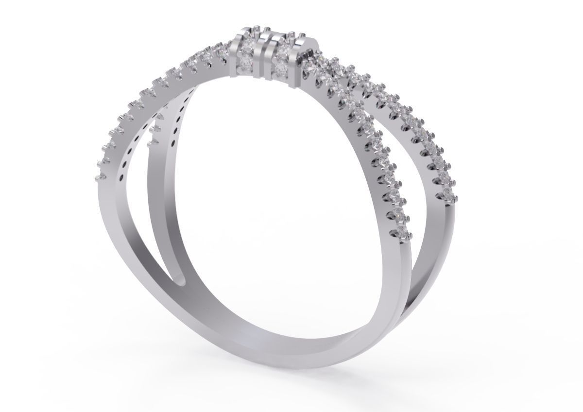 Diamonds ring 3D print model_3