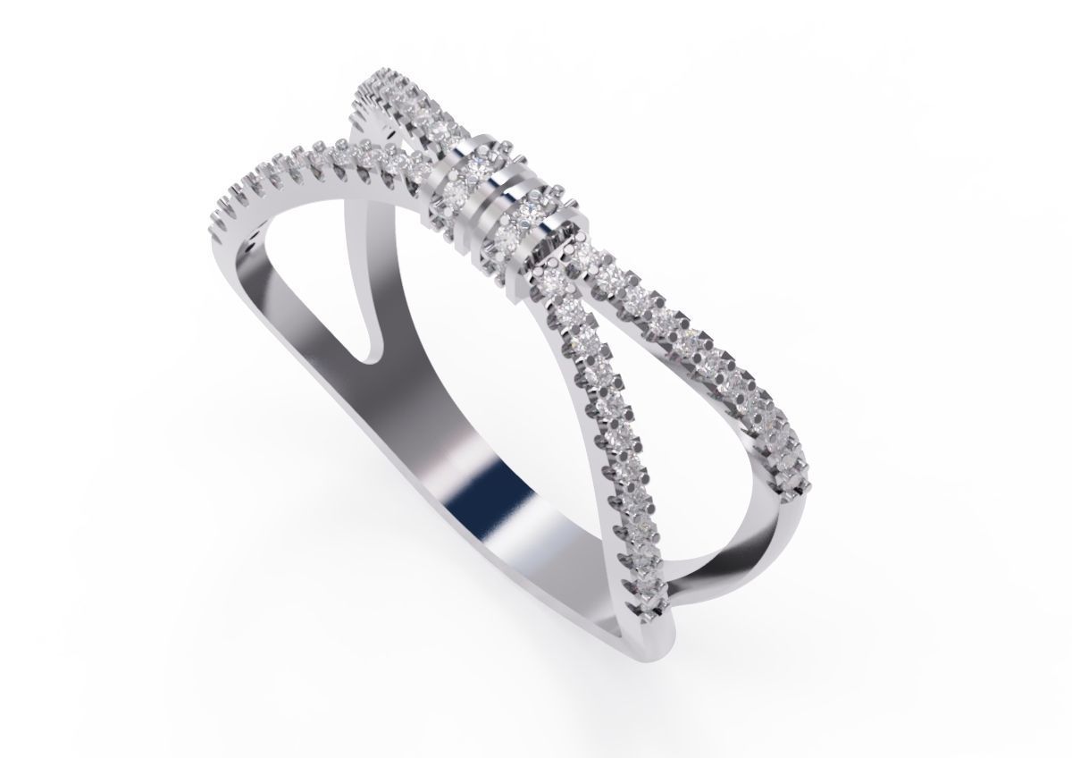 Diamonds ring 3D print model_2