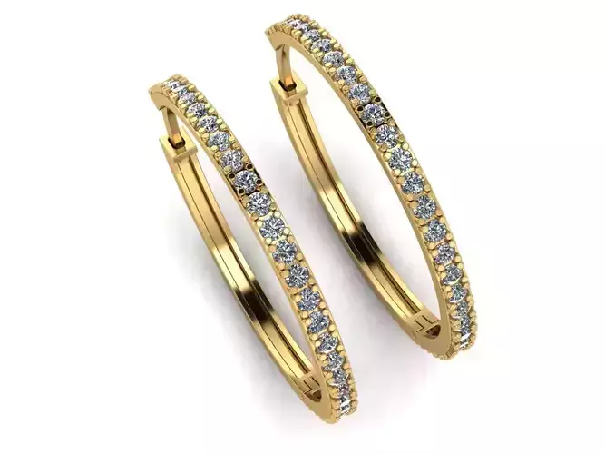 Diamonds earrings round  3D print model