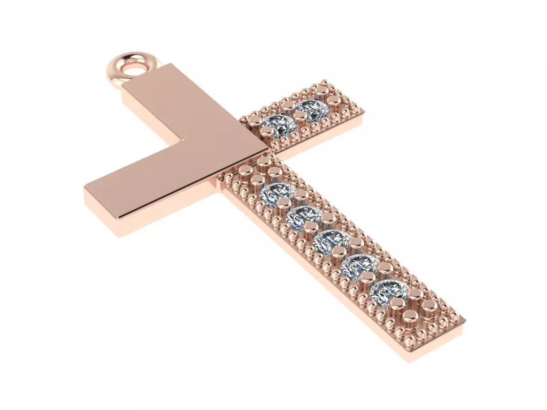 Pendant cross 3D print model_0