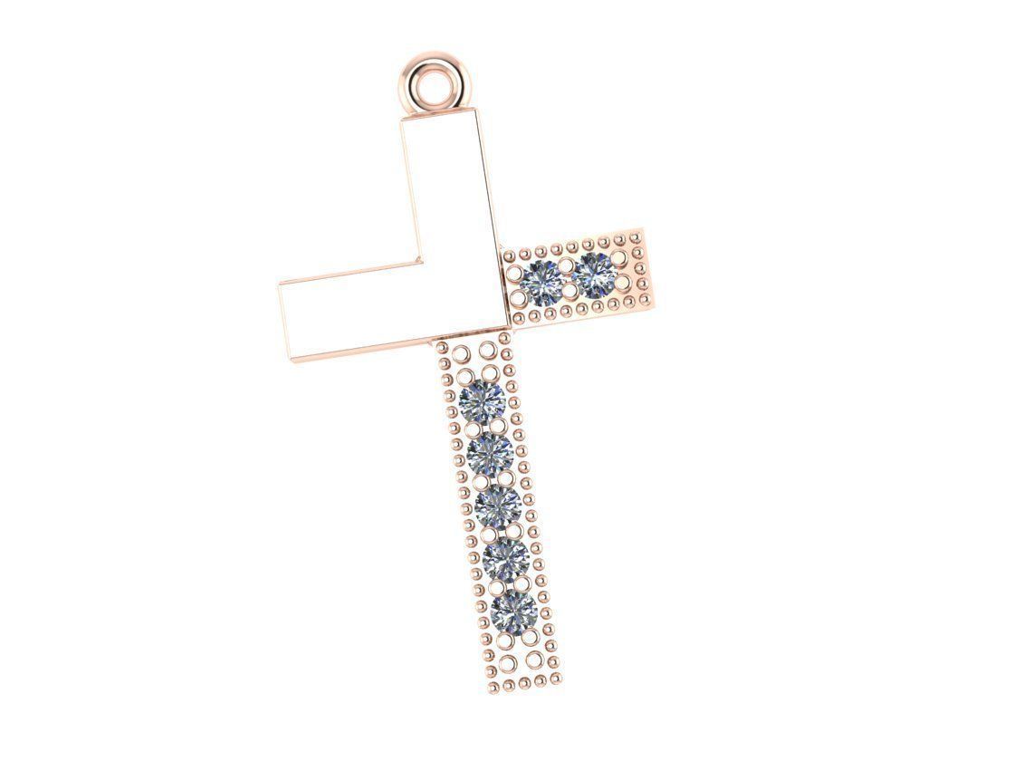 Pendant cross 3D print model_2