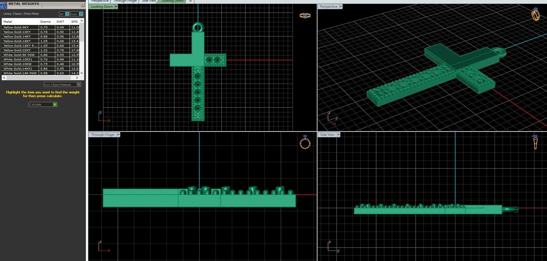 Pendant cross 3D print model_7