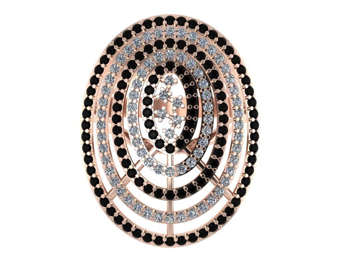 Jewelry set rose gold plated diamond pendant 3D print model_19