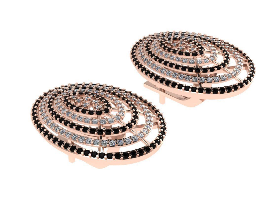 Jewelry set rose gold plated diamond pendant 3D print model_1