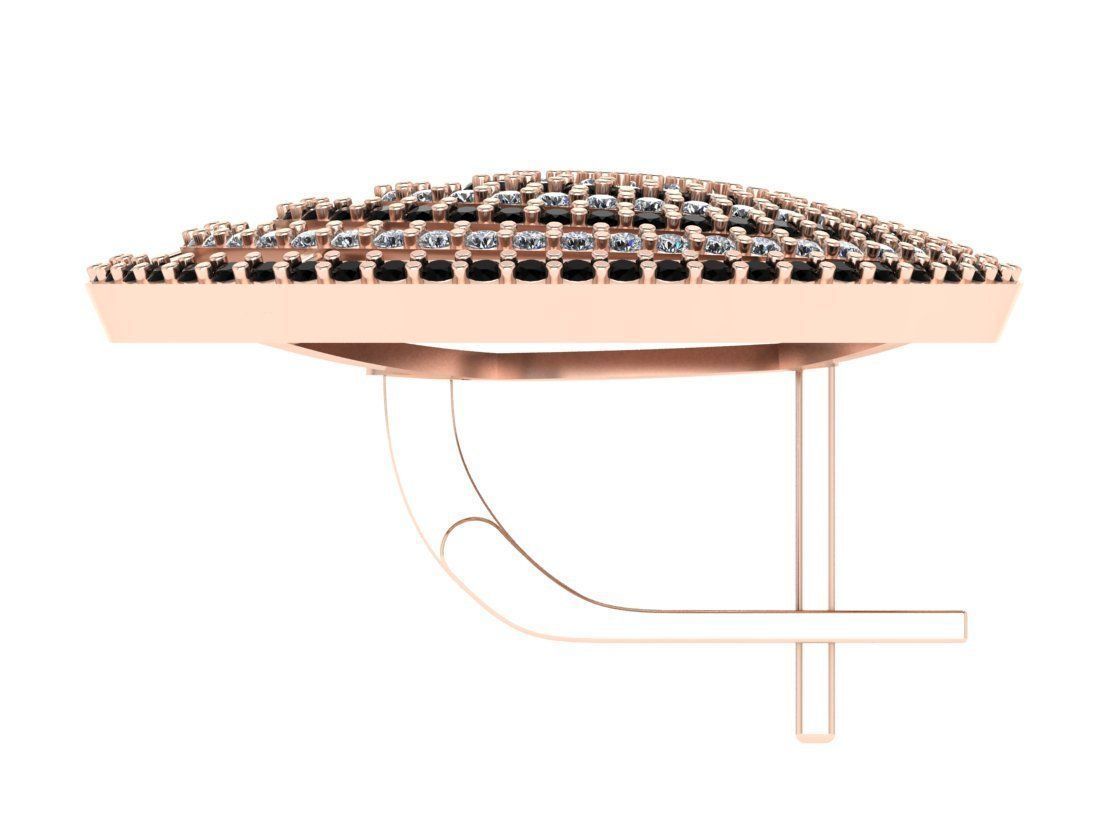 Jewelry set rose gold plated diamond pendant 3D print model_2