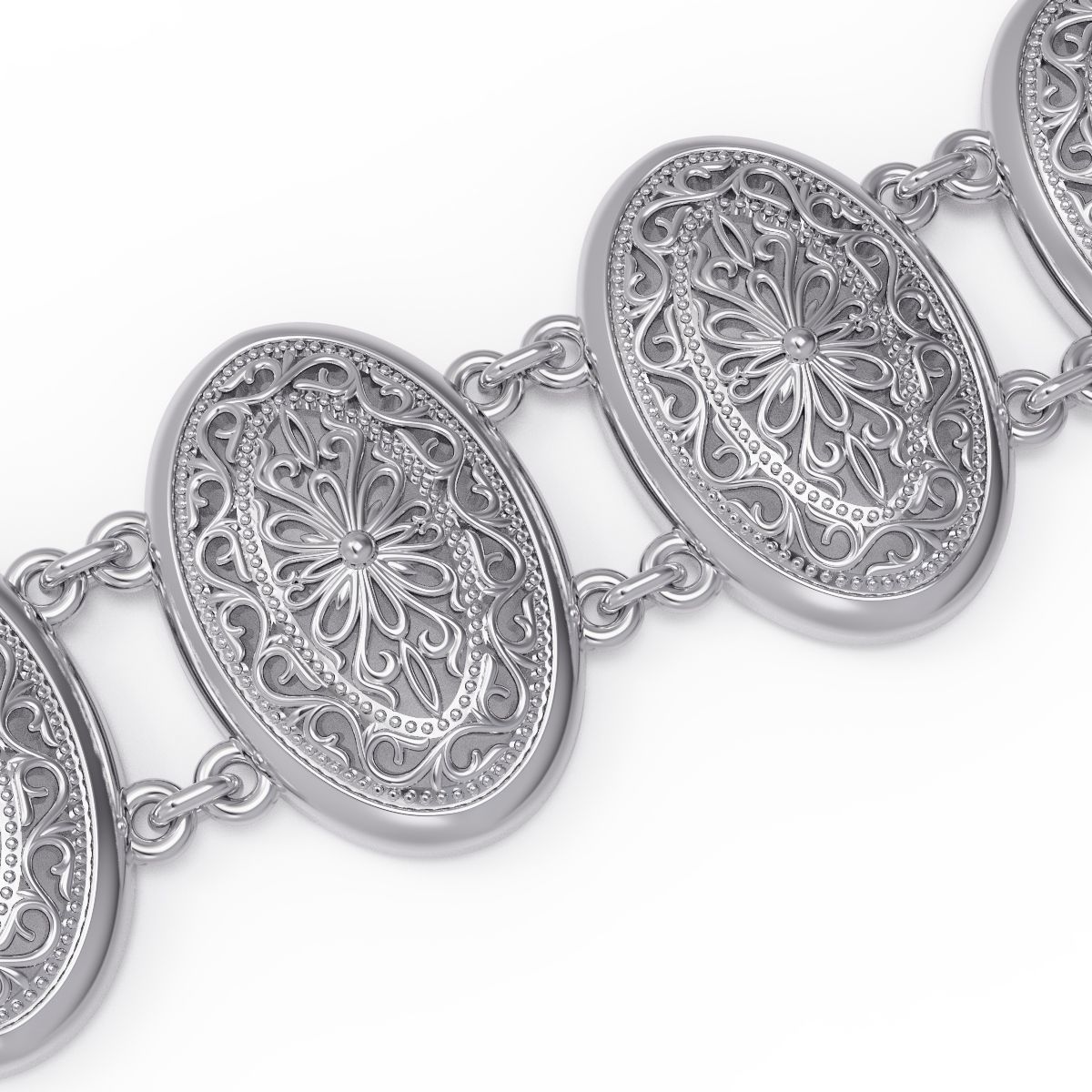 Jewelry set sterling silver ring with ornate design 3D print model_13