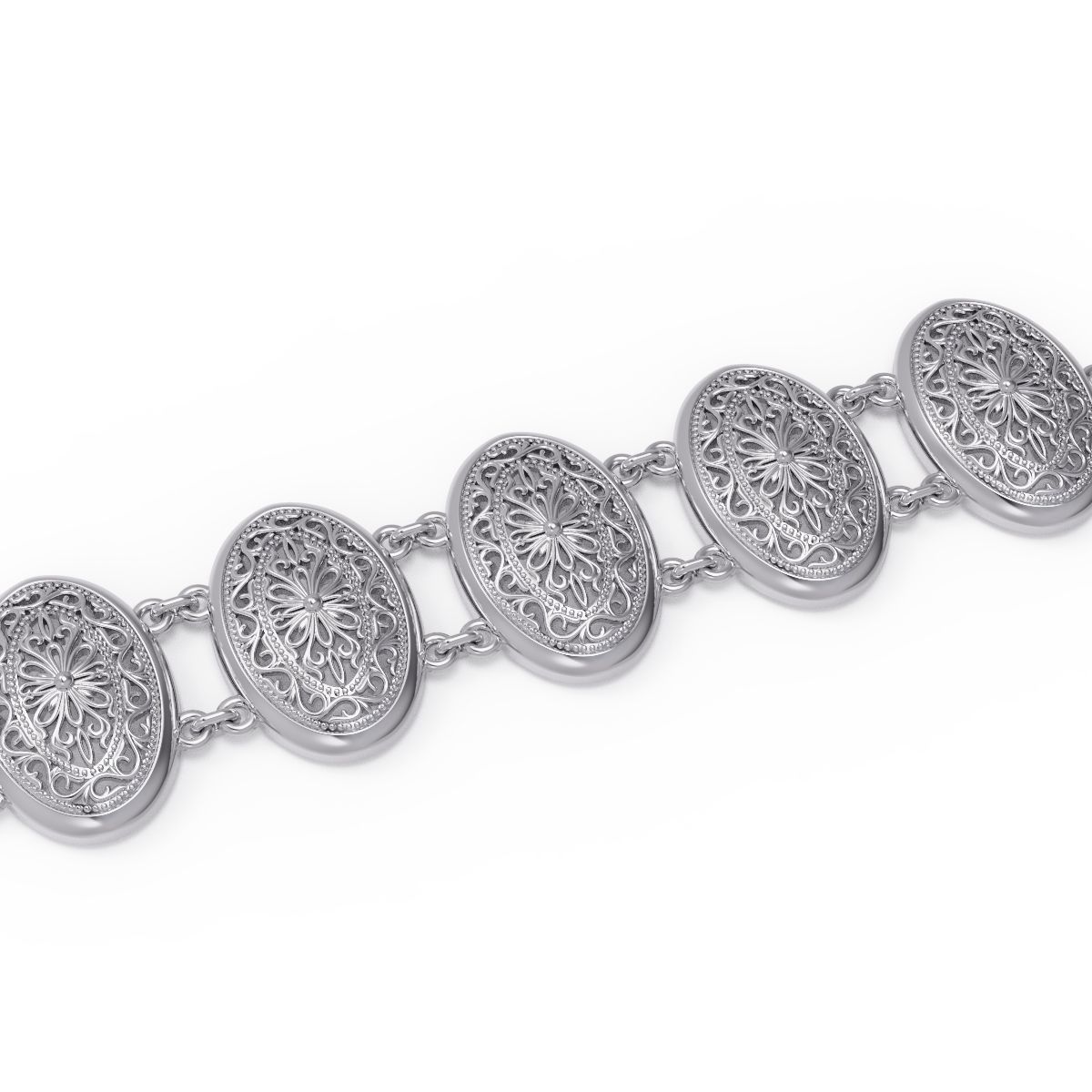 Jewelry set sterling silver ring with ornate design 3D print model_10