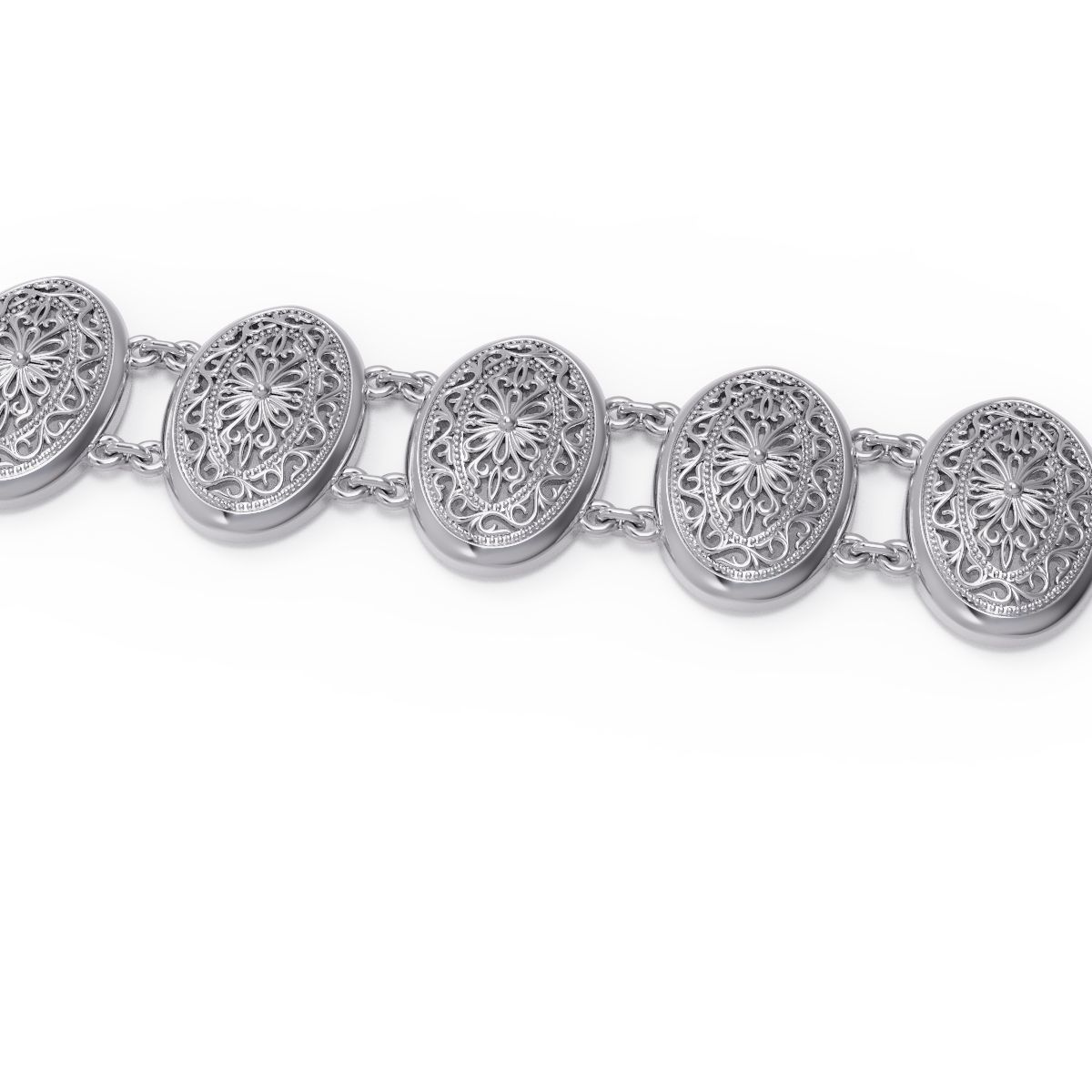 Jewelry set sterling silver ring with ornate design 3D print model_11