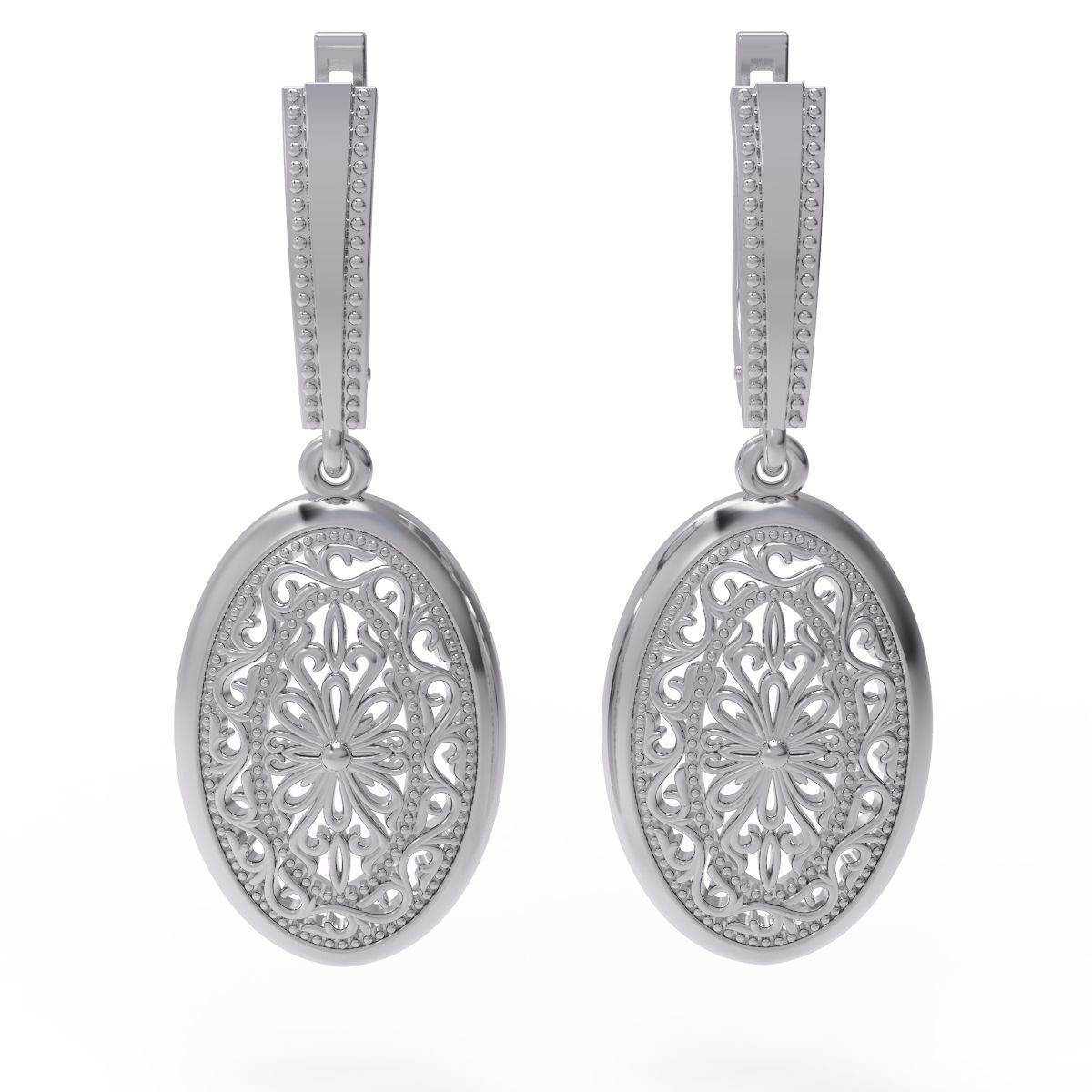 Jewelry set sterling silver ring with ornate design 3D print model_6