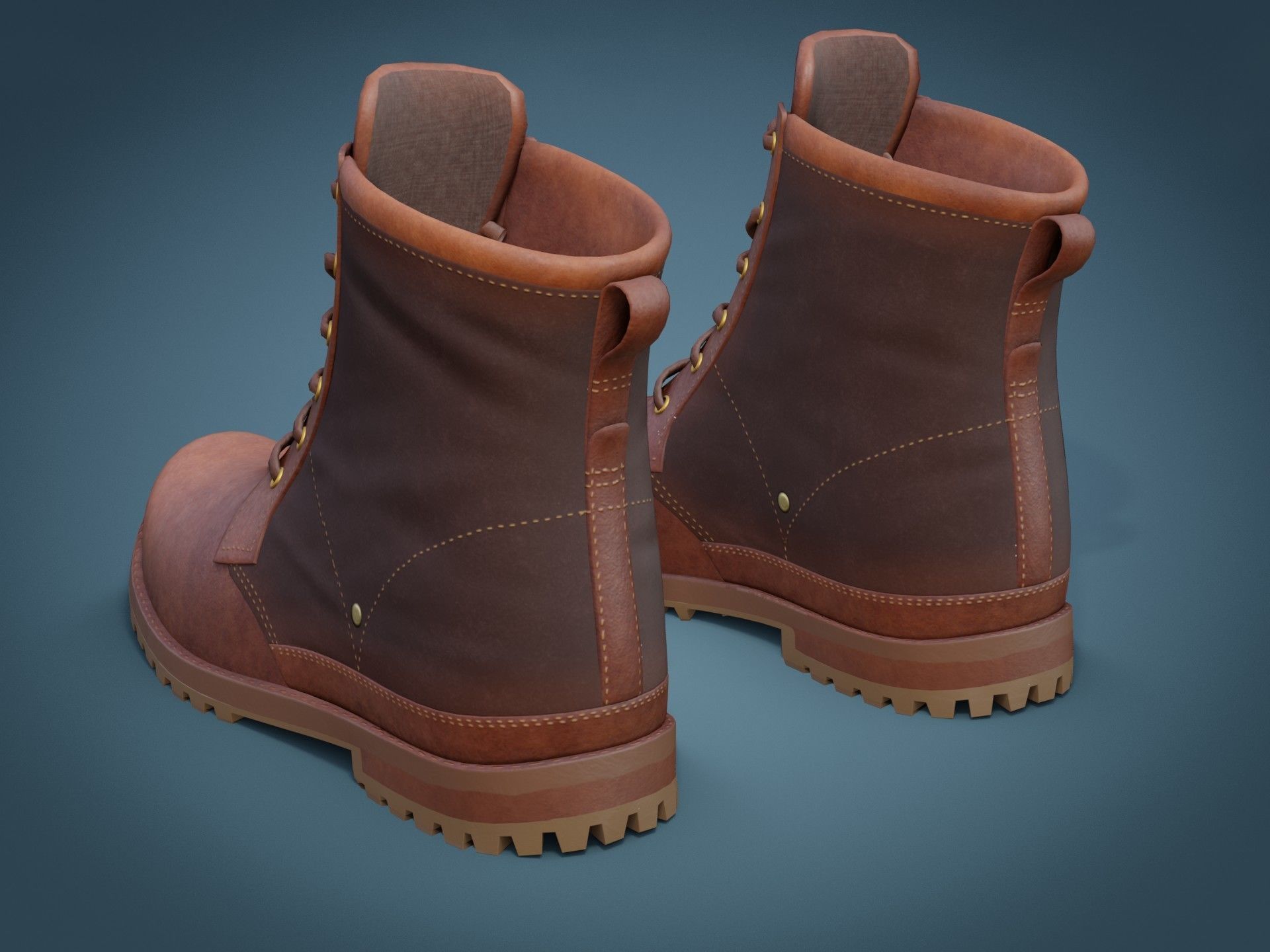 Timberland Boots Low-poly 3D model_27