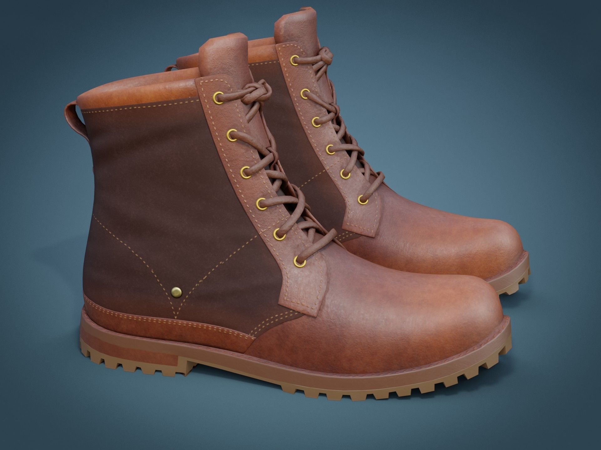 Timberland Boots Low-poly 3D model_19