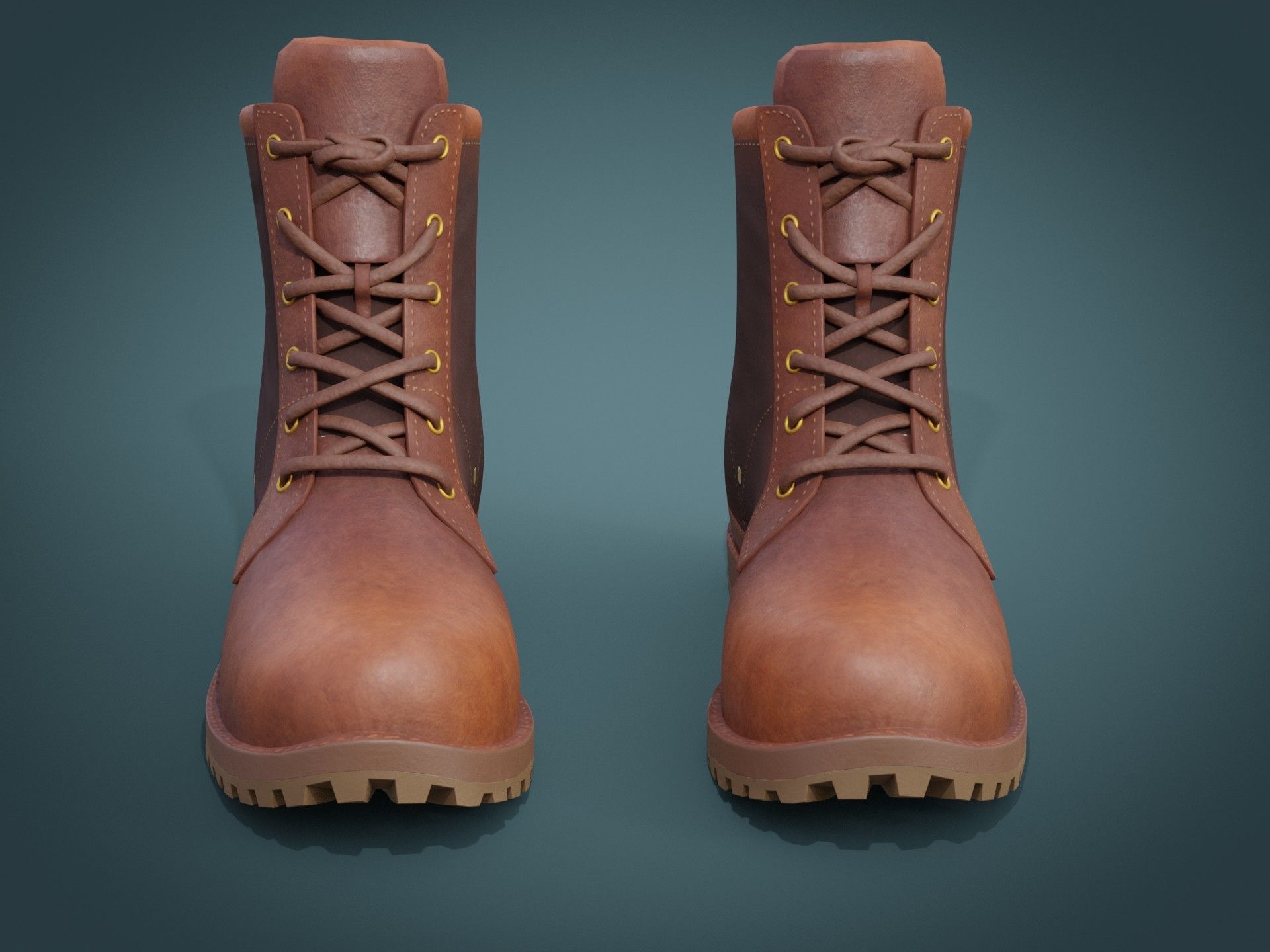 Timberland Boots Low-poly 3D model_2