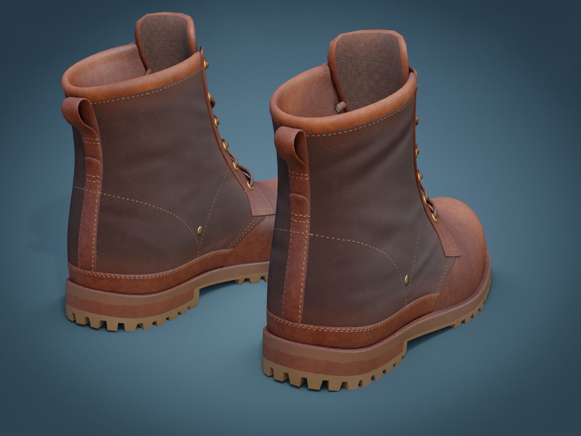Timberland Boots Low-poly 3D model_23