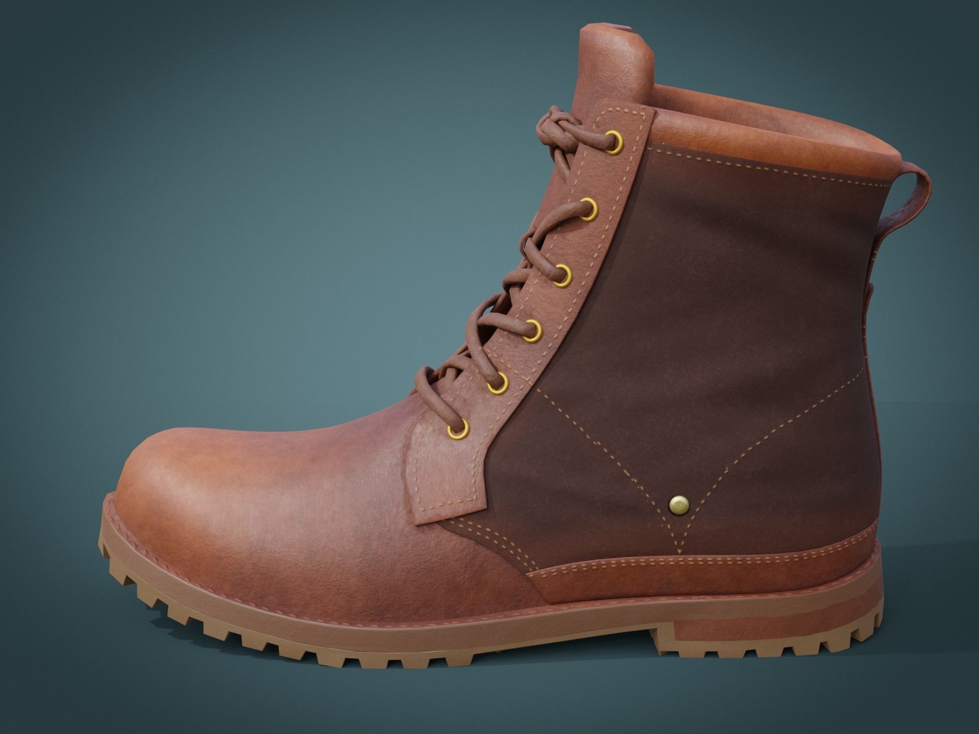 Timberland Boots Low-poly 3D model_36