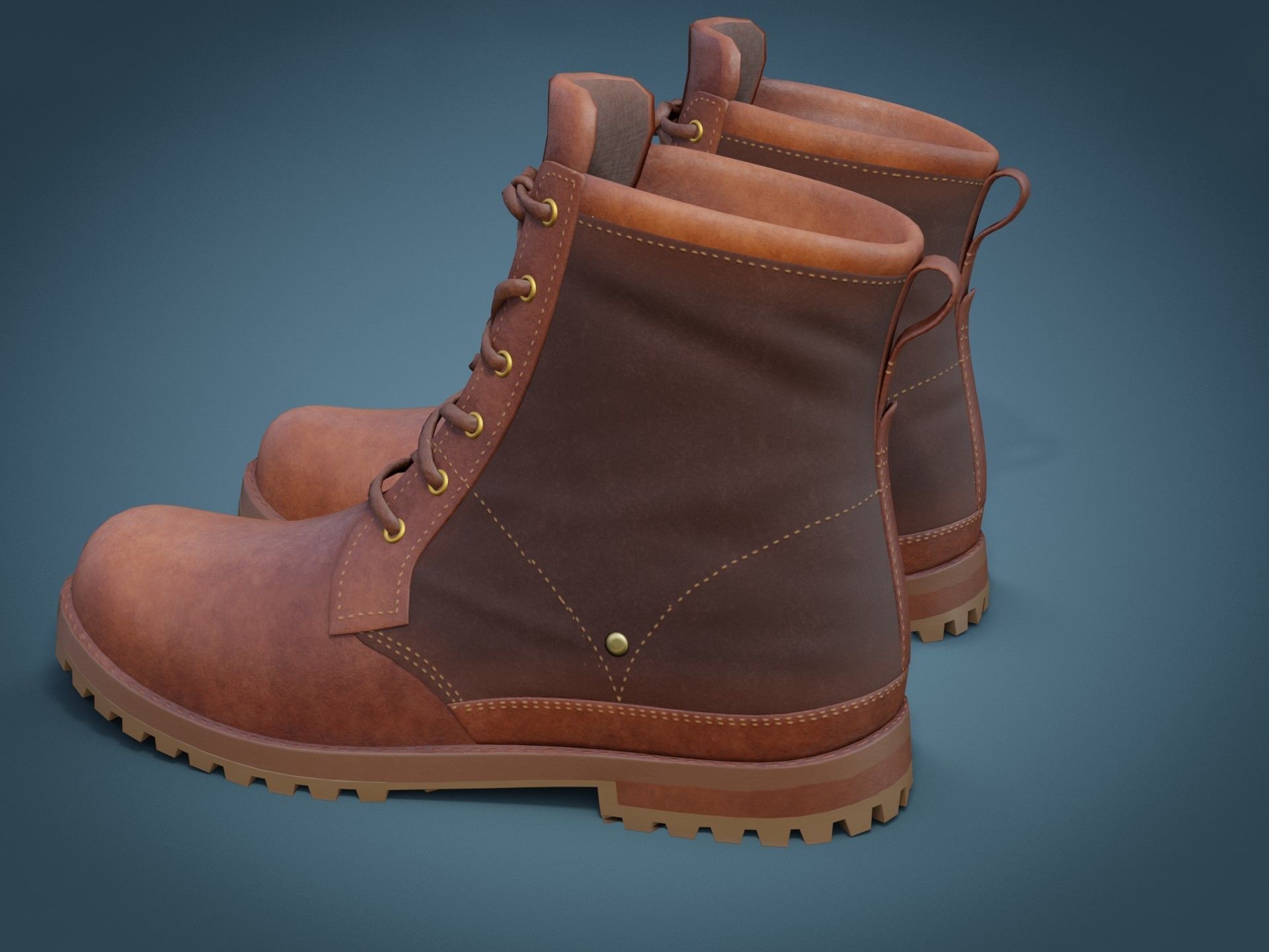 Timberland Boots Low-poly 3D model_29