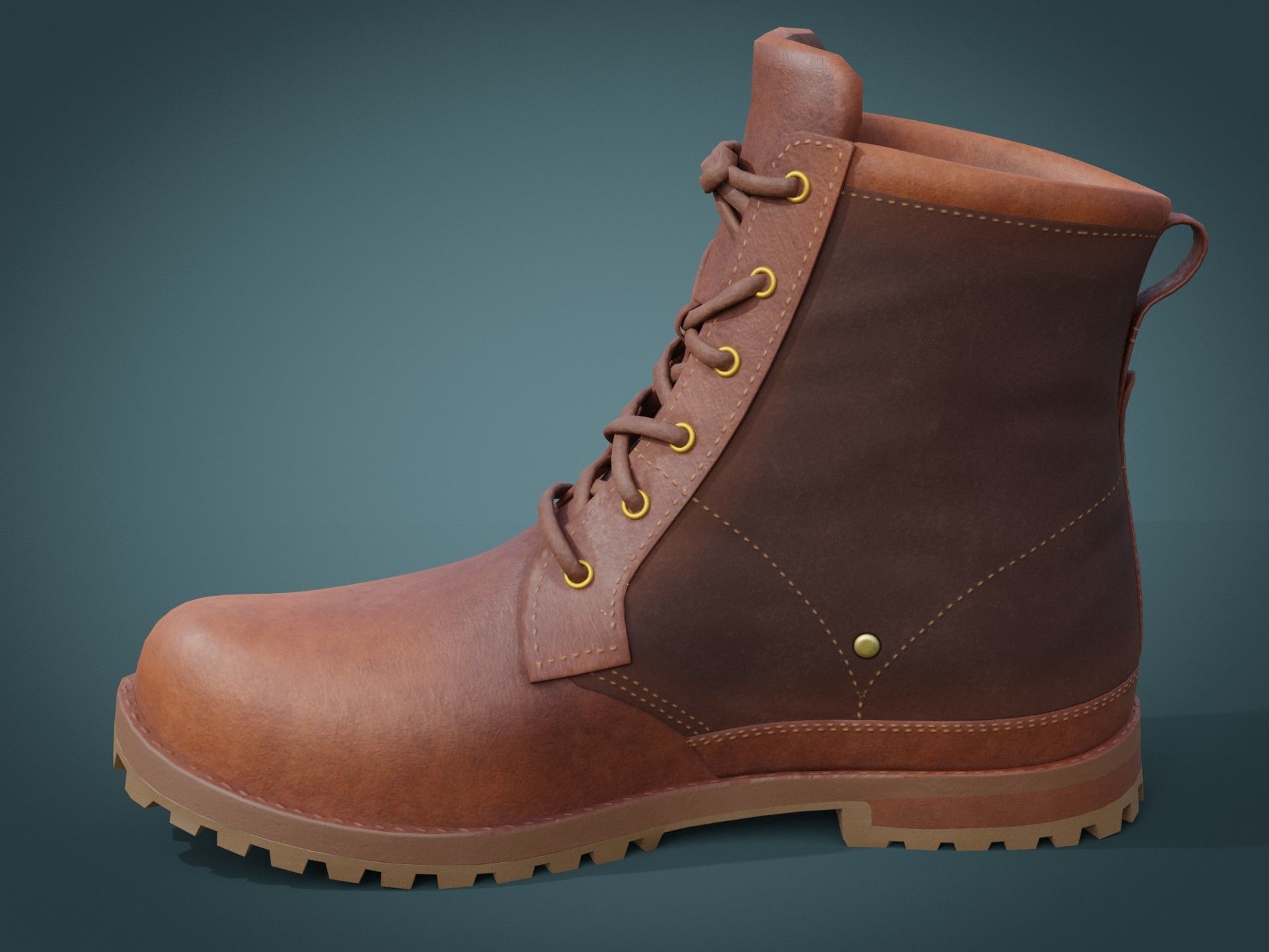 Timberland Boots Low-poly 3D model_1