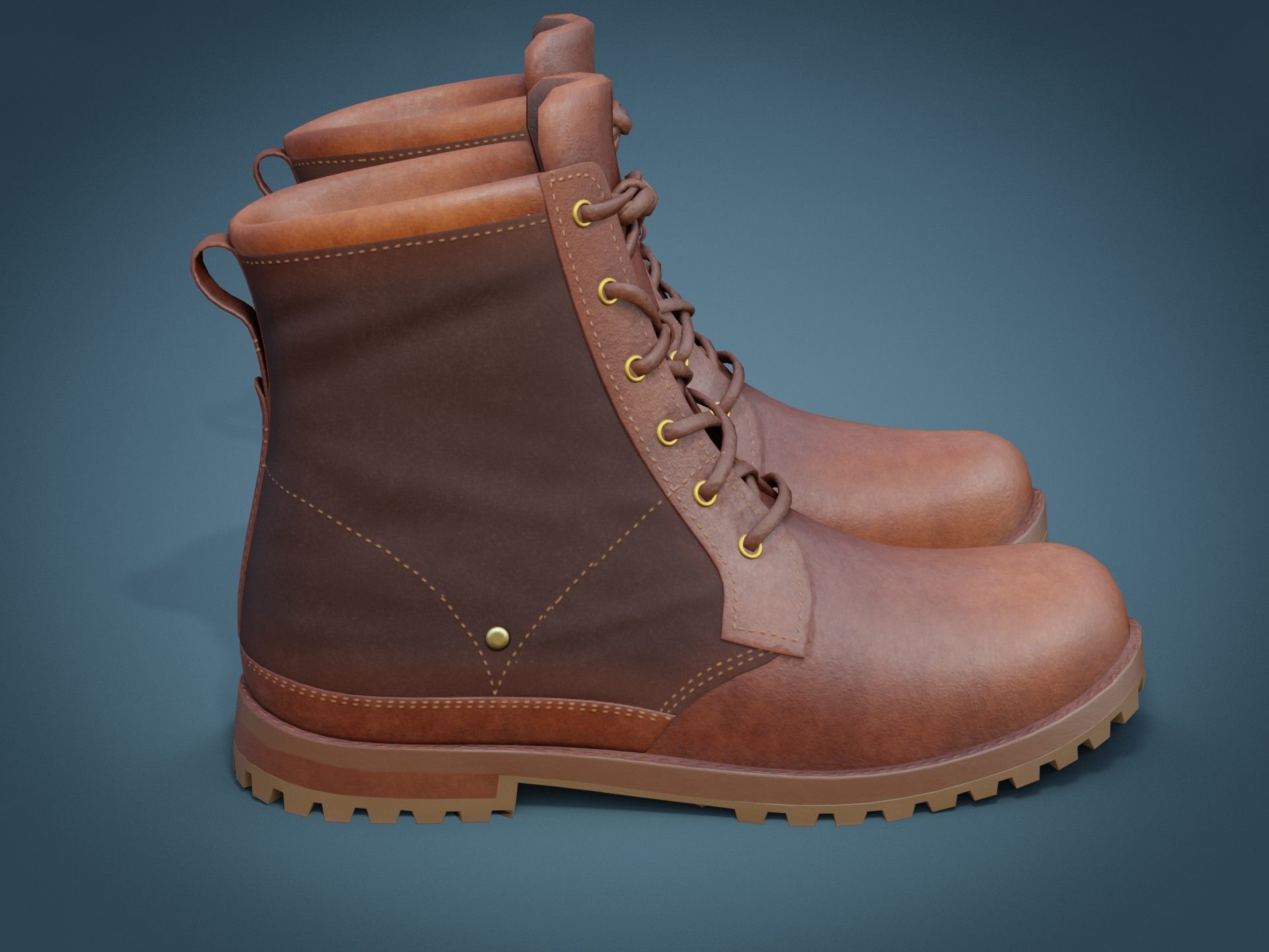 Timberland Boots Low-poly 3D model_18