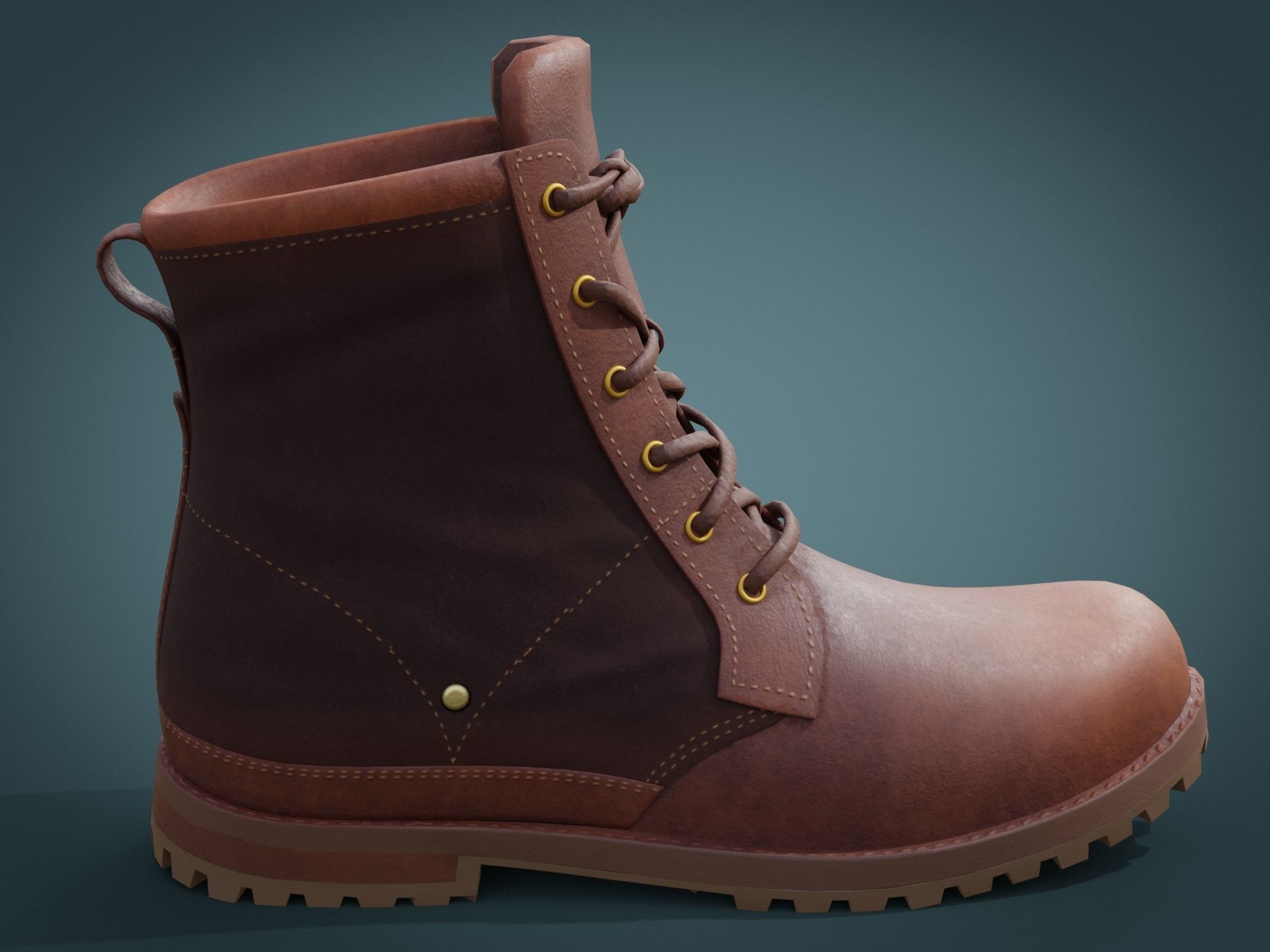 Timberland Boots Low-poly 3D model_37