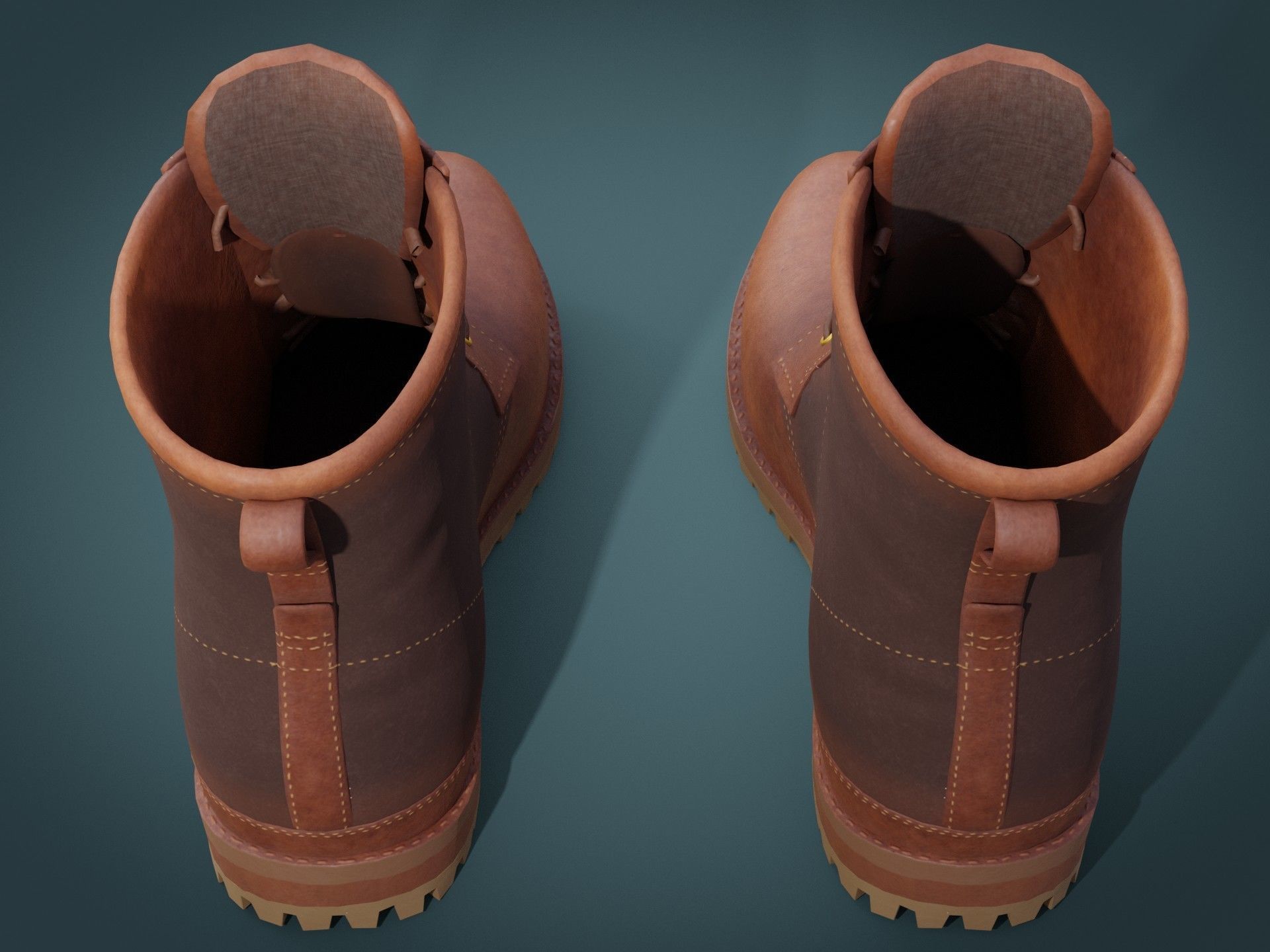 Timberland Boots Low-poly 3D model_7