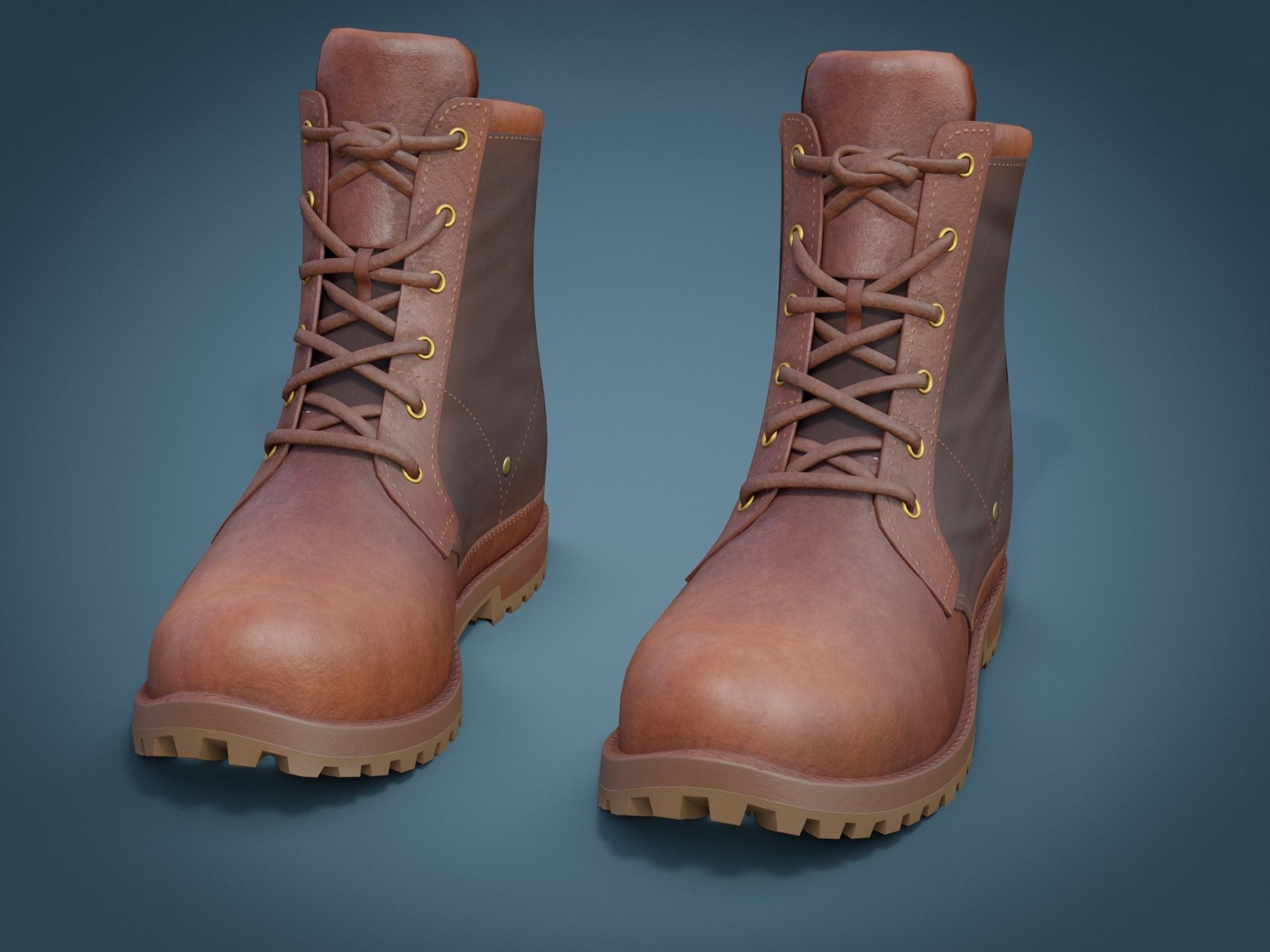 Timberland Boots Low-poly 3D model_34