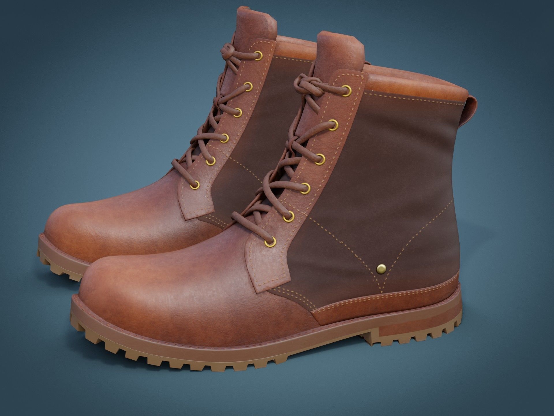 Timberland Boots Low-poly 3D model_31