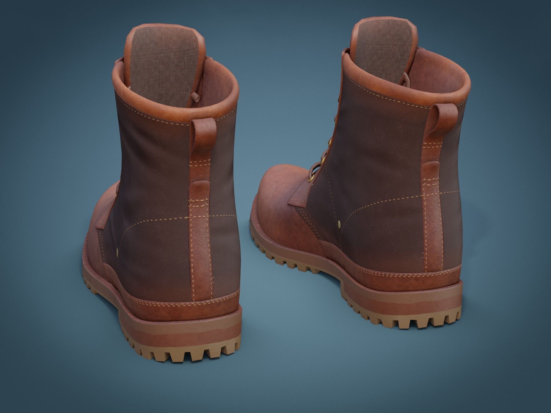 Timberland Boots Low-poly 3D model_26