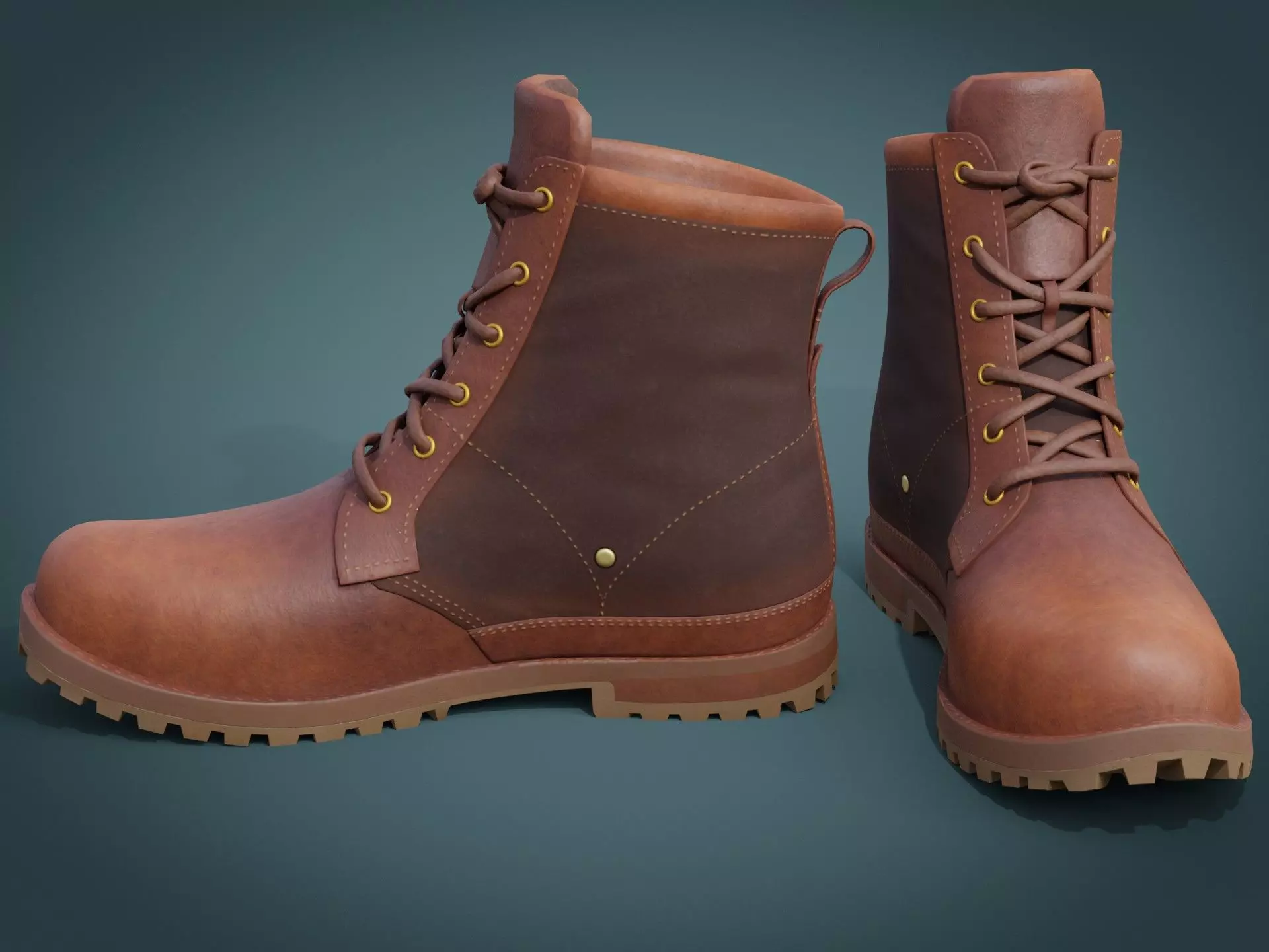 Timberland Boots Low-poly 3D model_0