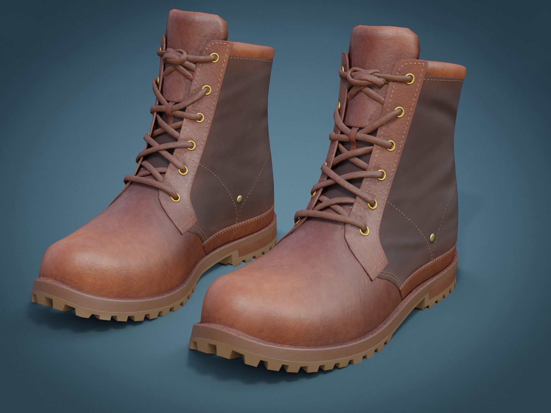 Timberland Boots Low-poly 3D model_33