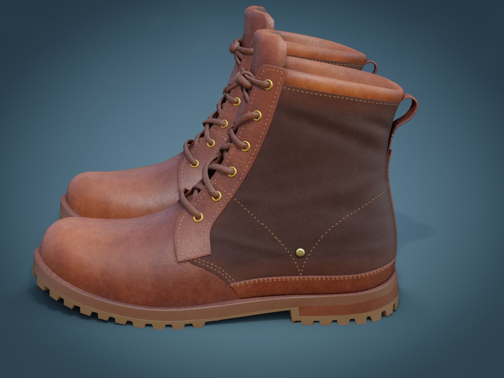 Timberland Boots Low-poly 3D model_30