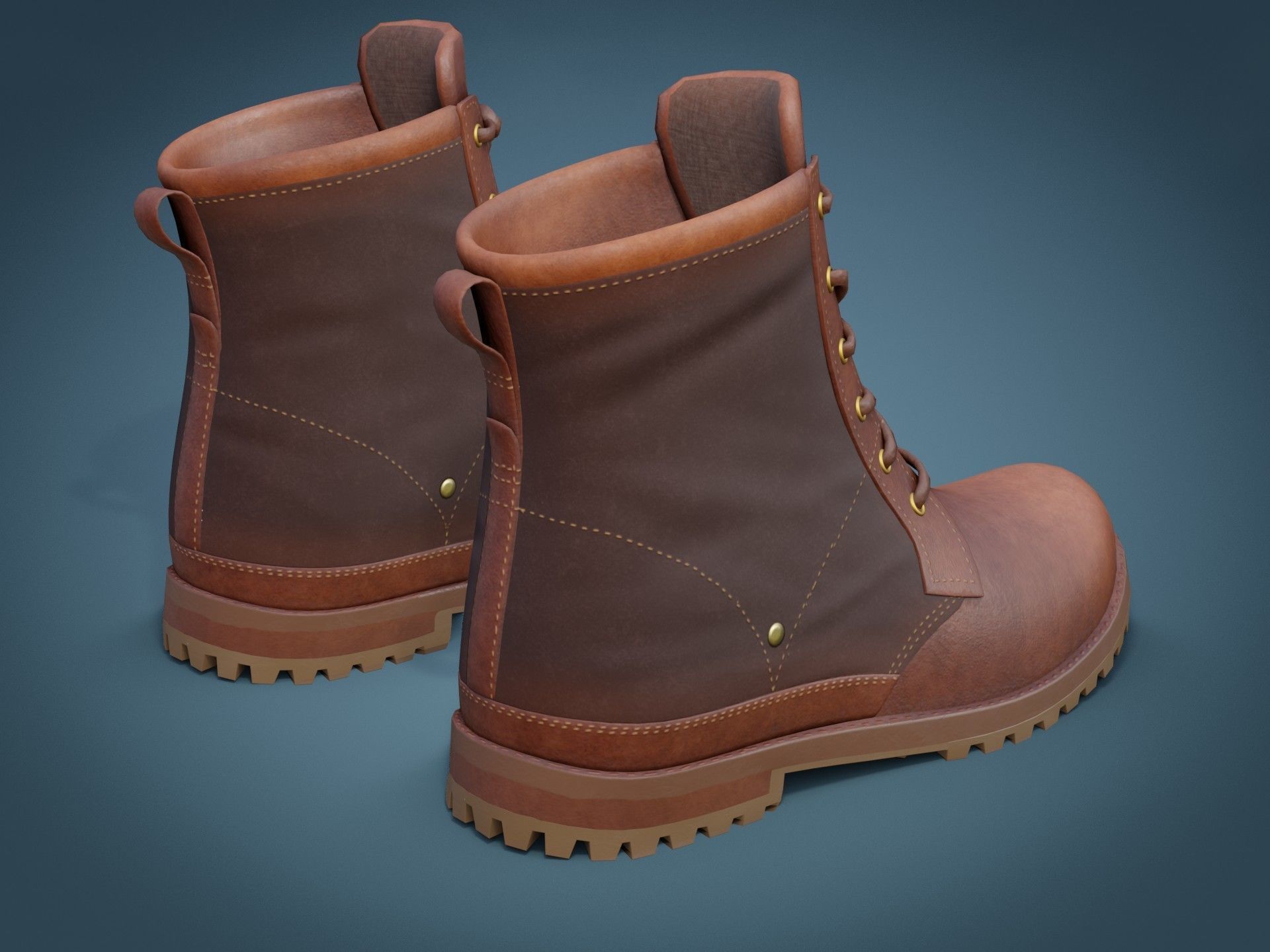 Timberland Boots Low-poly 3D model_22