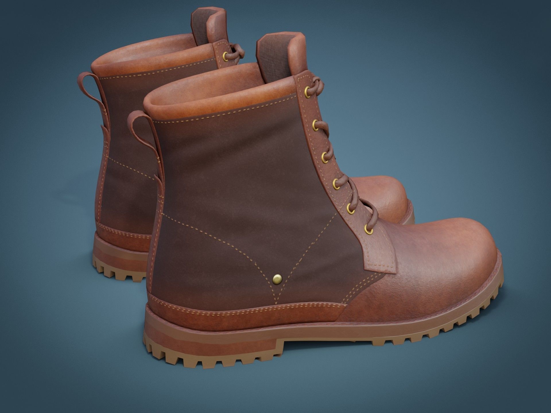 Timberland Boots Low-poly 3D model_21