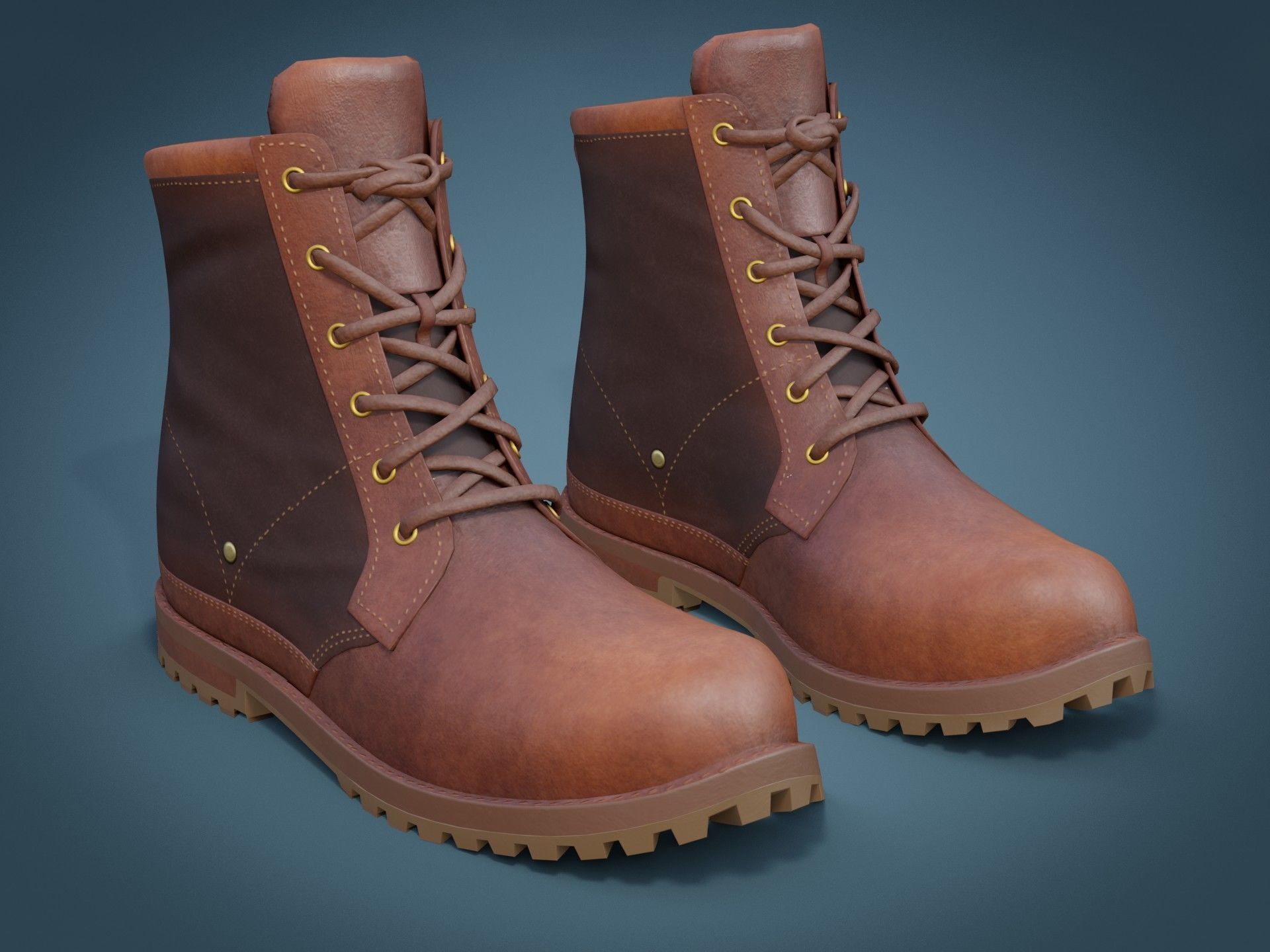 Timberland Boots Low-poly 3D model_17
