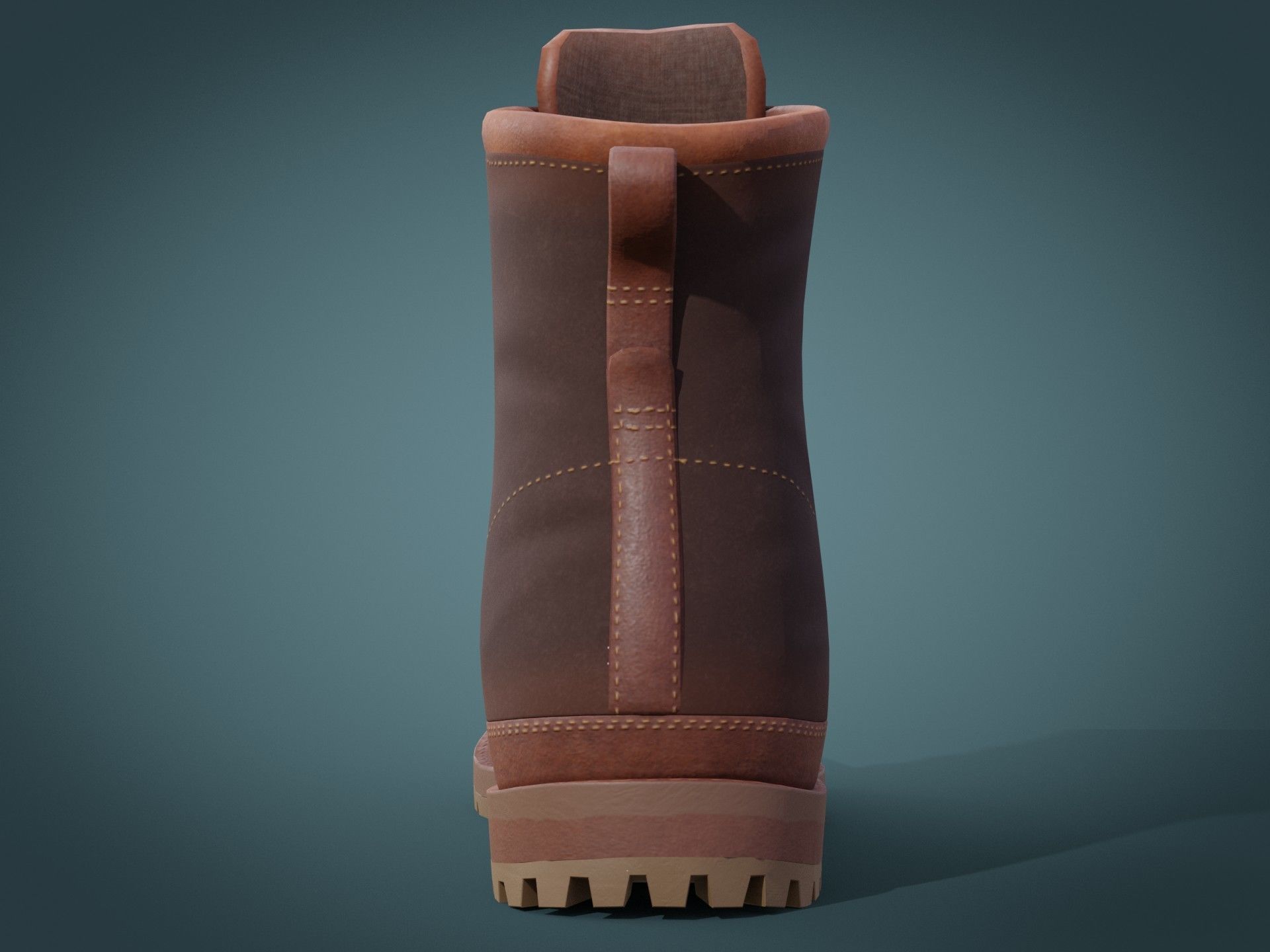 Timberland Boots Low-poly 3D model_4