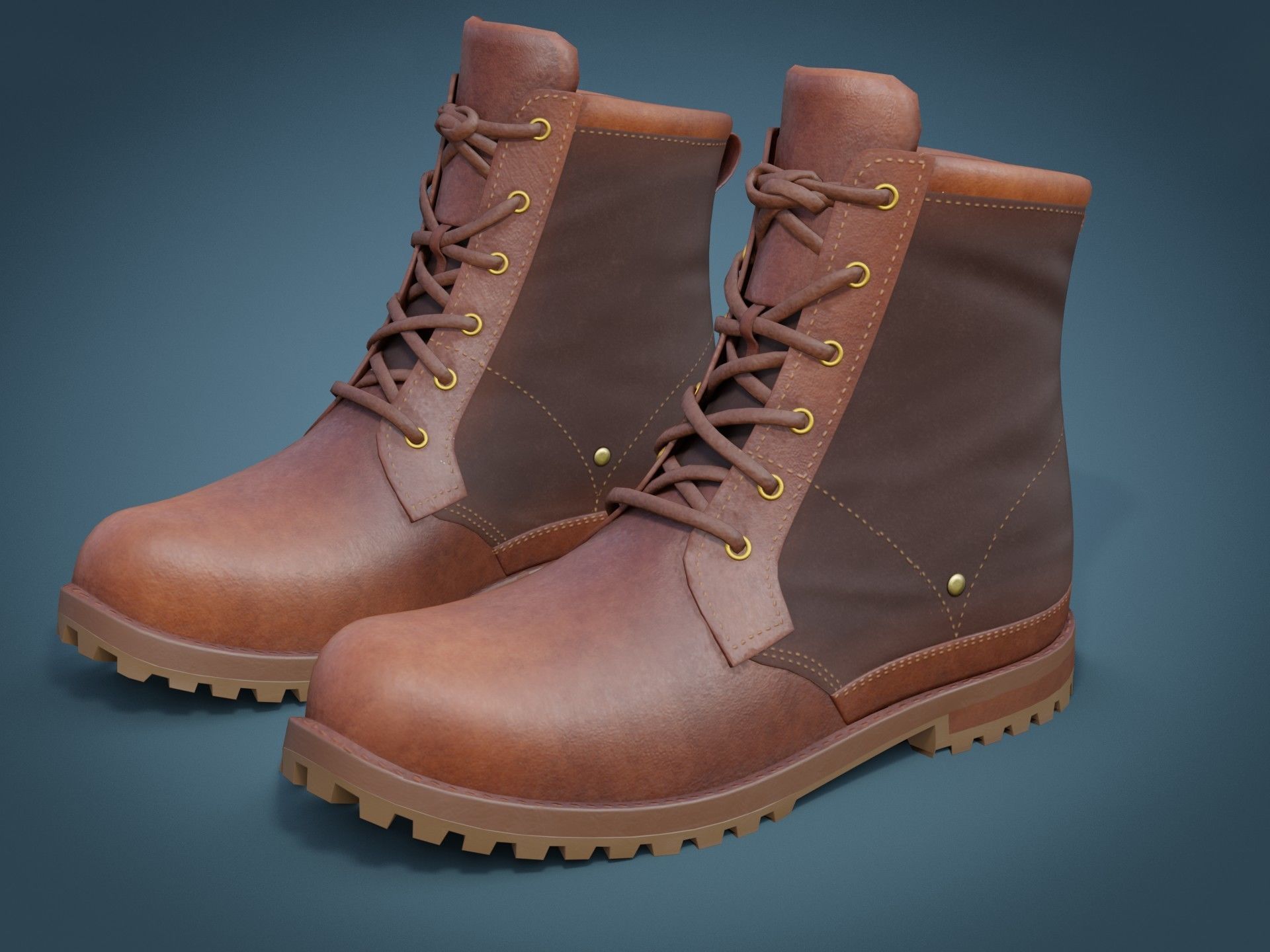 Timberland Boots Low-poly 3D model_32