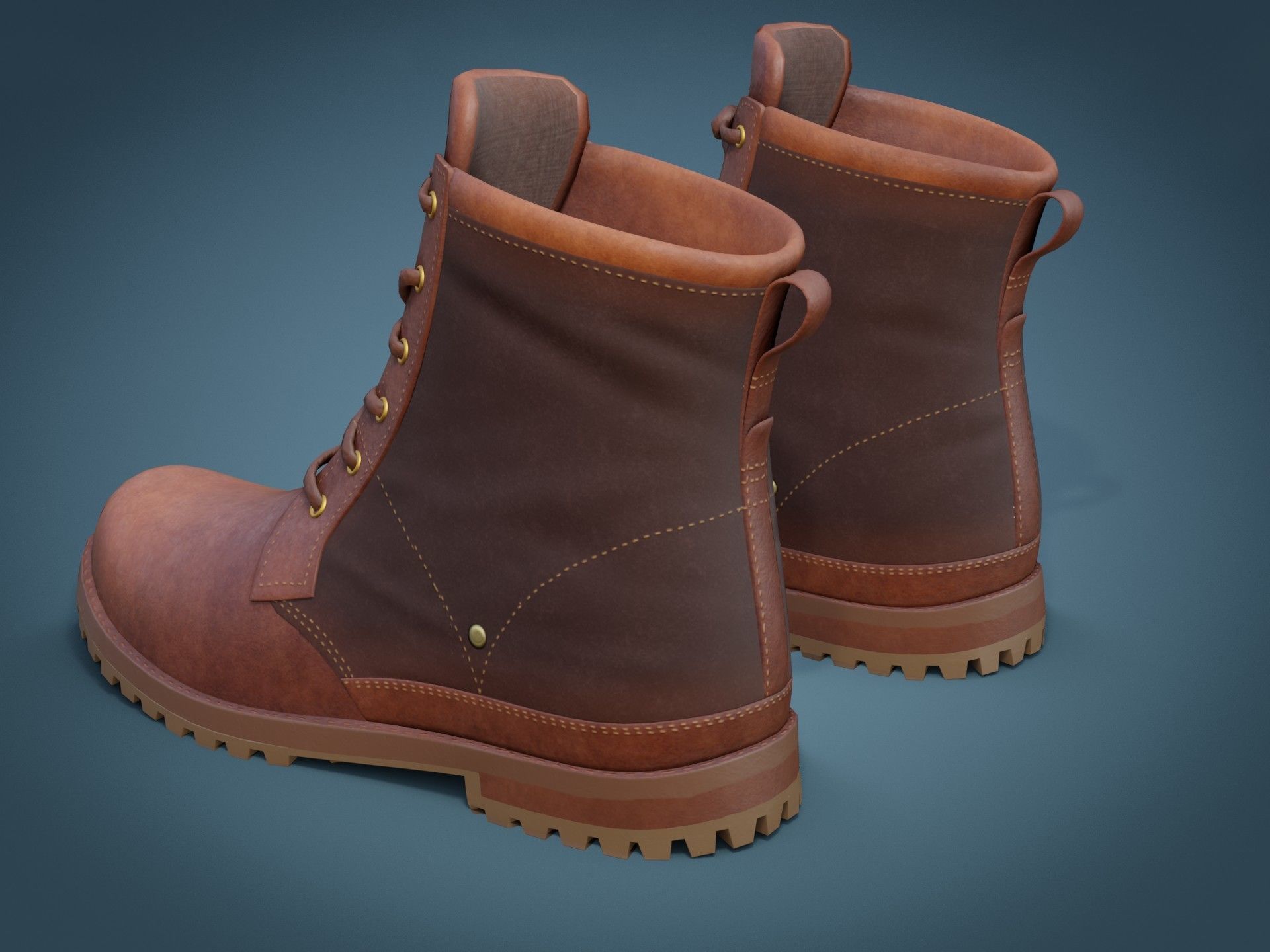 Timberland Boots Low-poly 3D model_28
