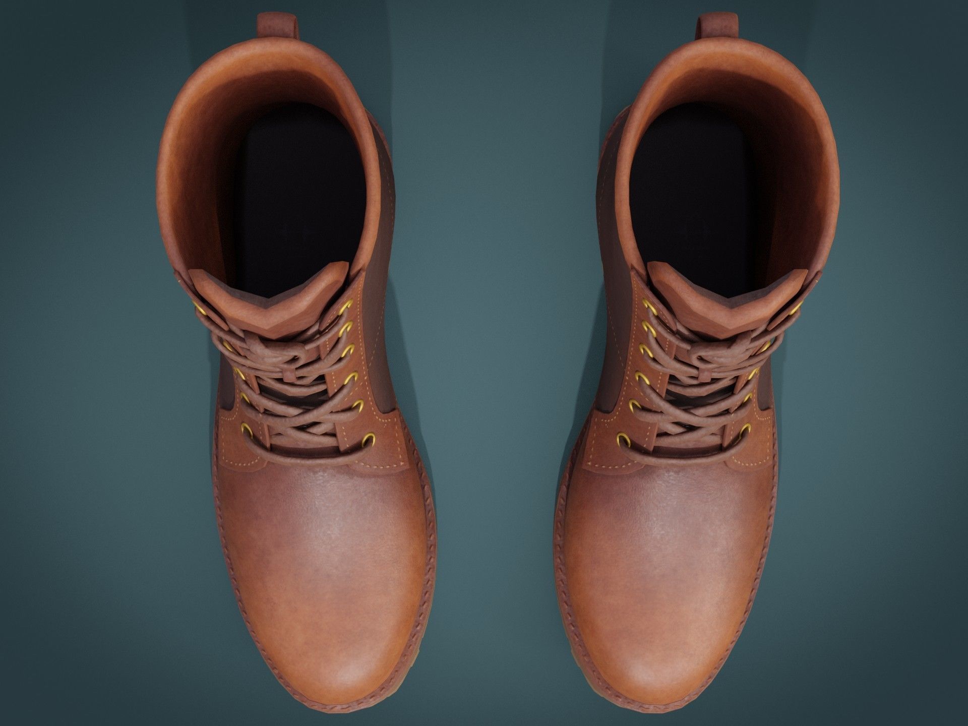 Timberland Boots Low-poly 3D model_3