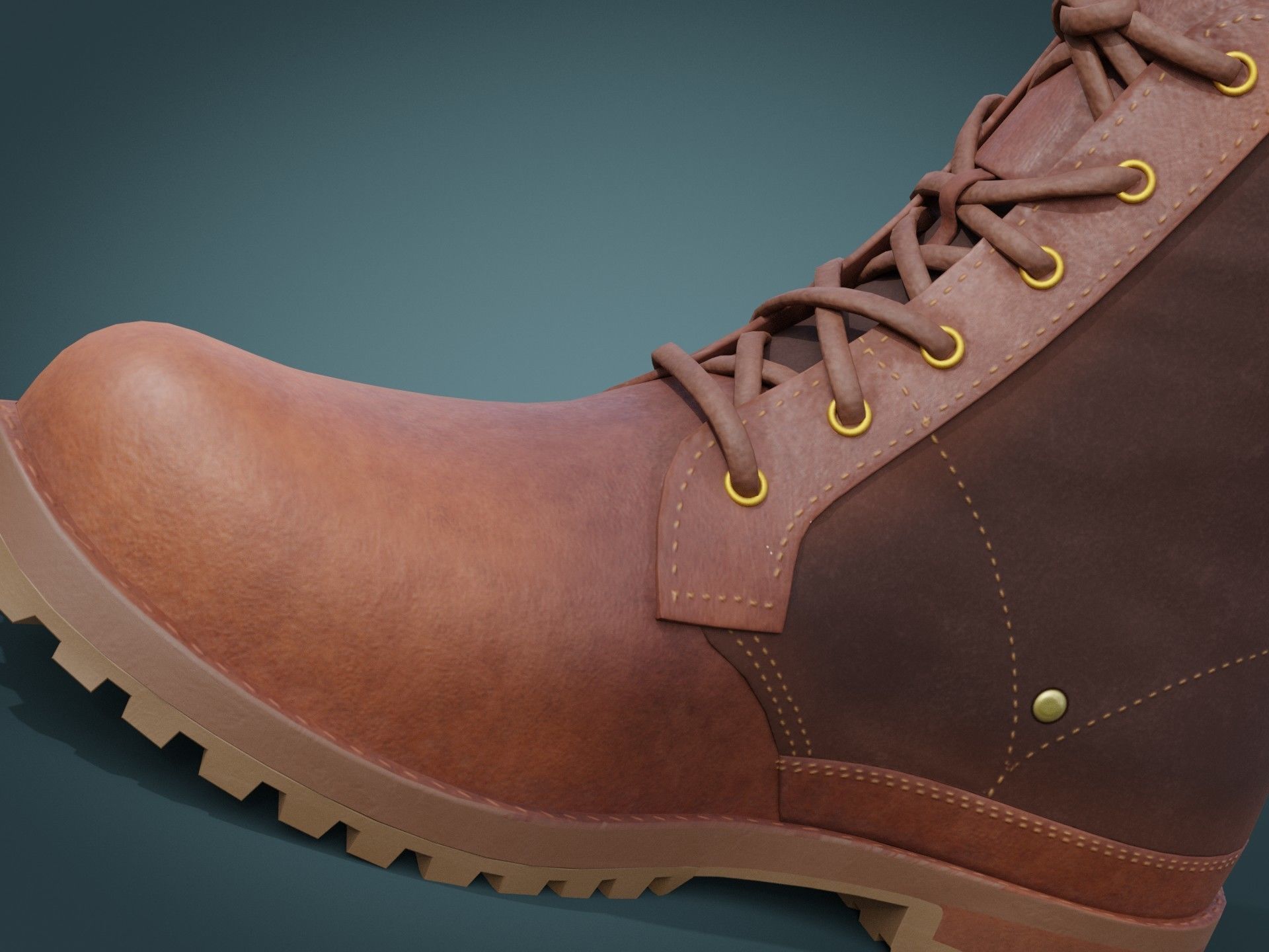 Timberland Boots Low-poly 3D model_5