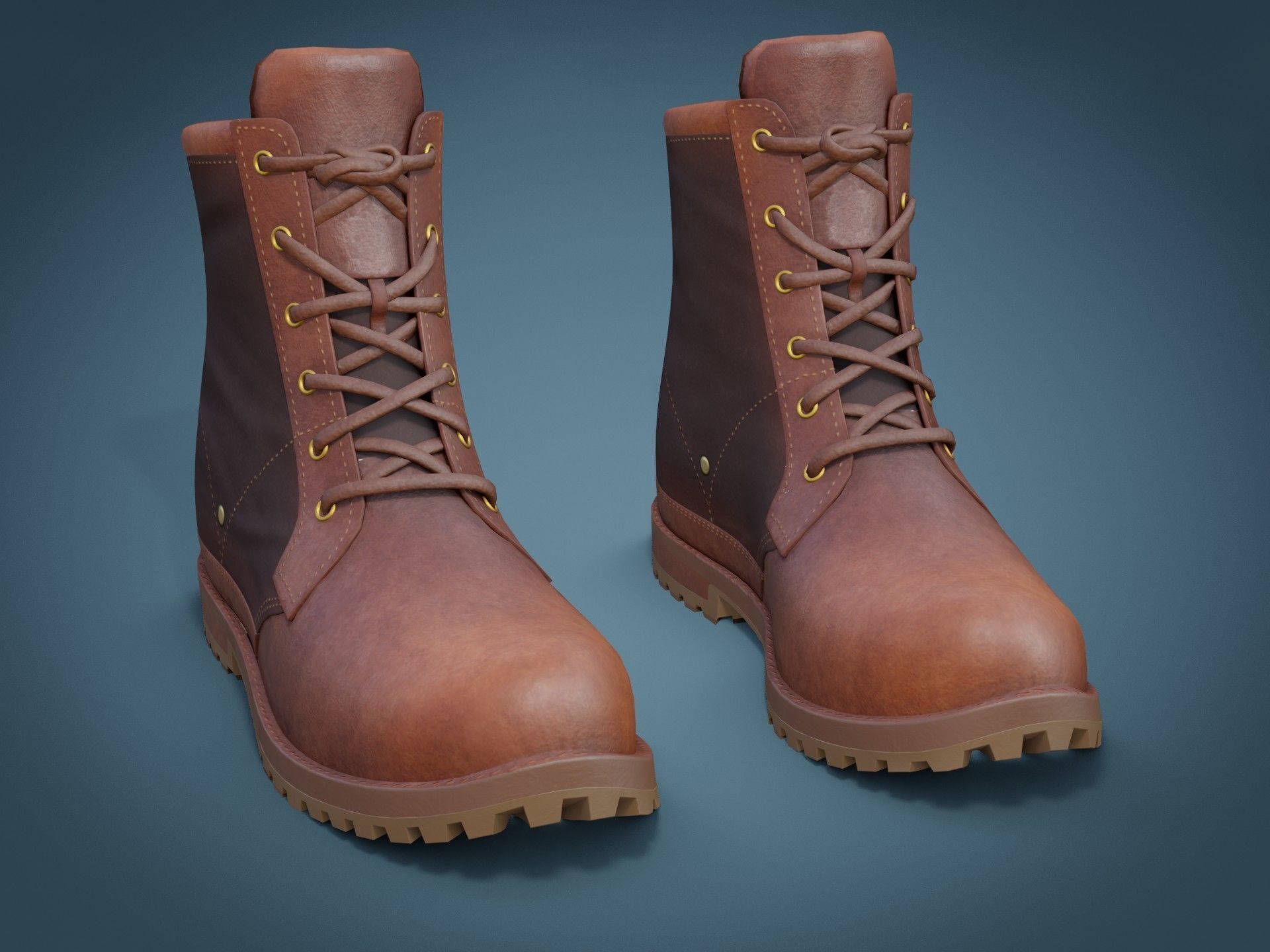 Timberland Boots Low-poly 3D model_16