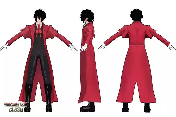 Alucard from hellsing rigged Free 3D model