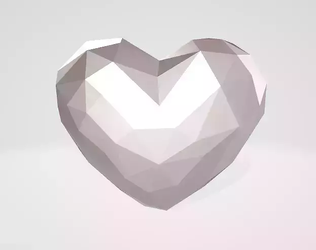 Heart papercraft model - low poly