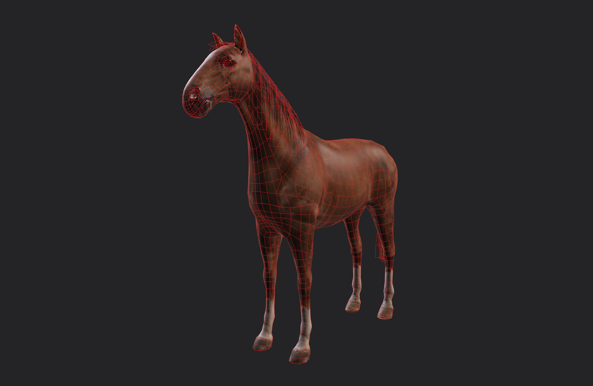 Horse Low-poly 3D model_7