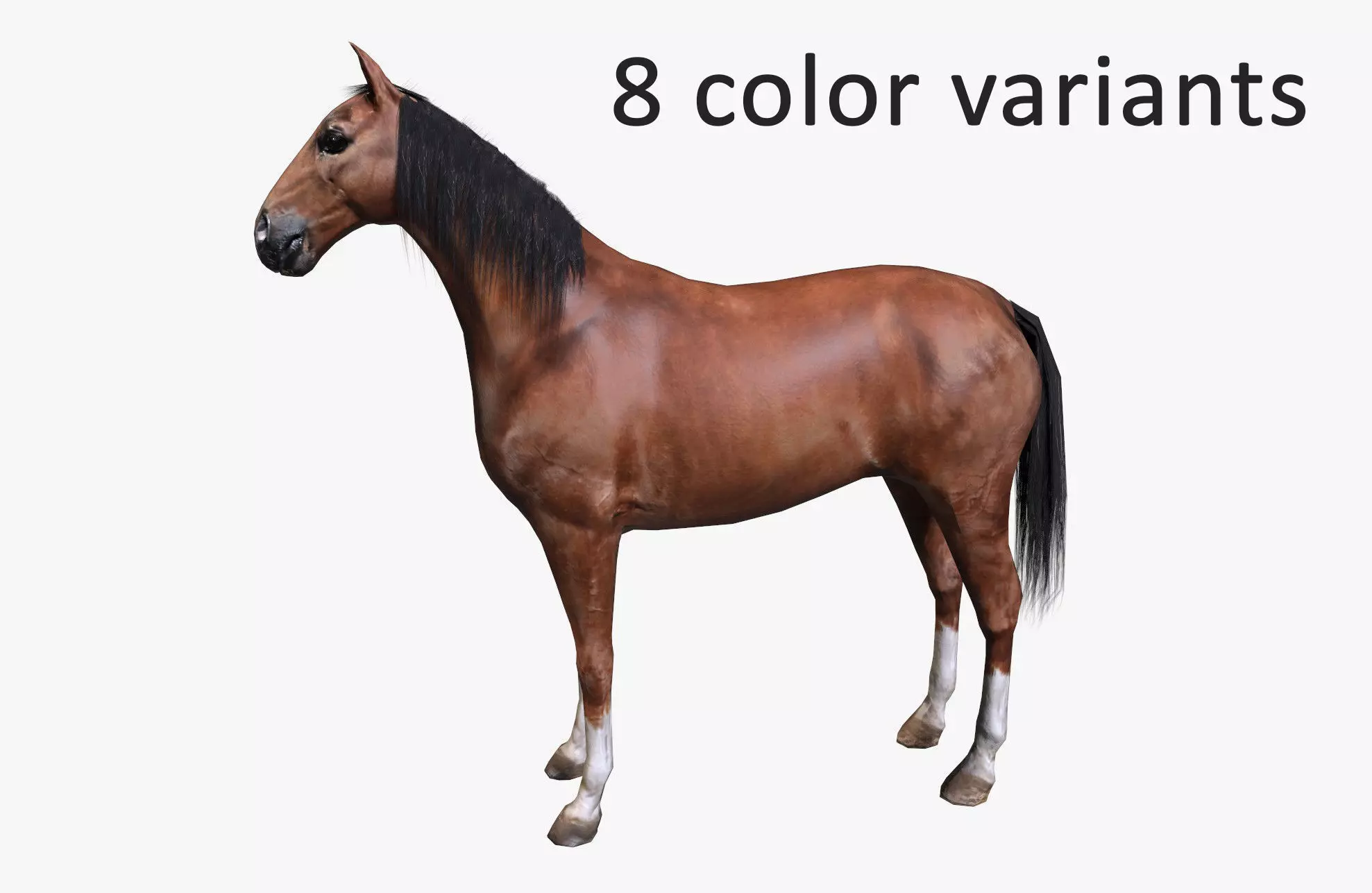 Horse Low-poly 3D model_0