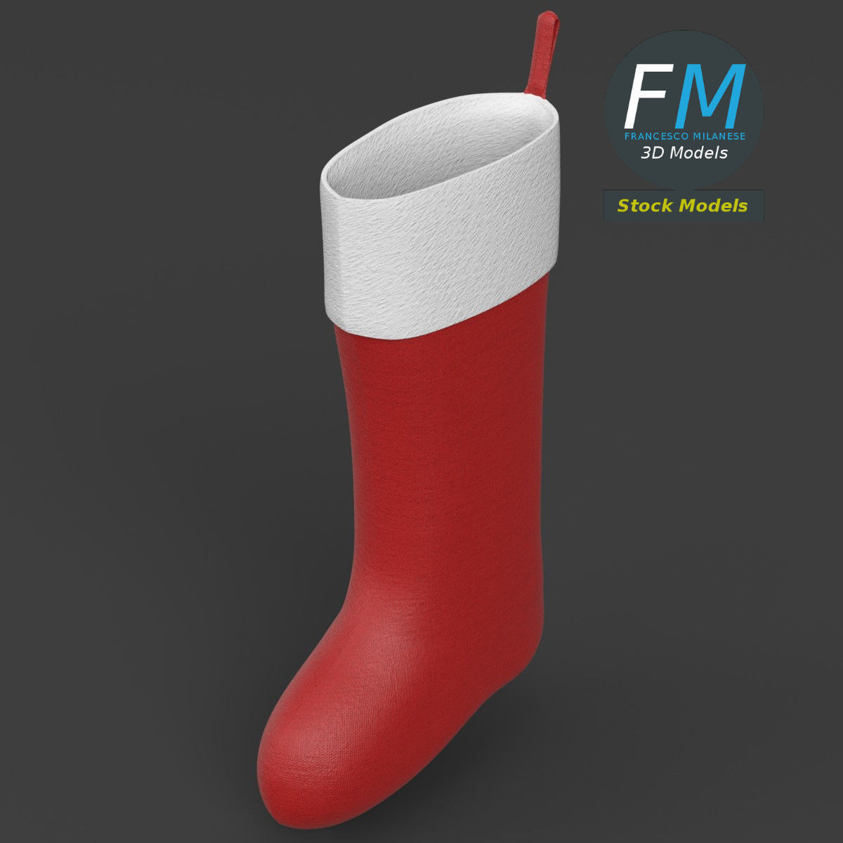 Christmas stocking 3D model_2