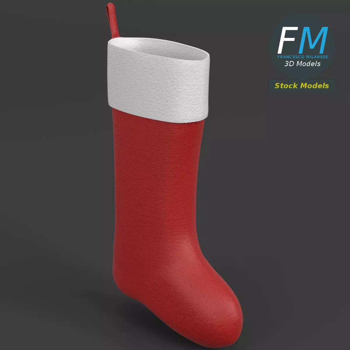 Christmas stocking 3D model_0