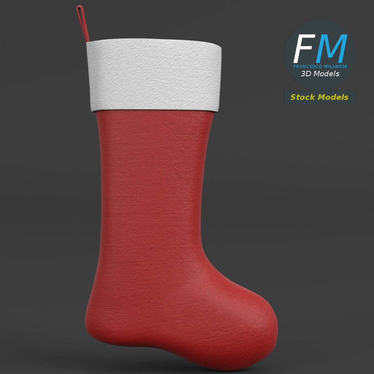 Christmas stocking 3D model_3