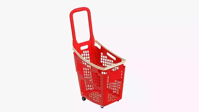 supermarket basket trolley plastik red 