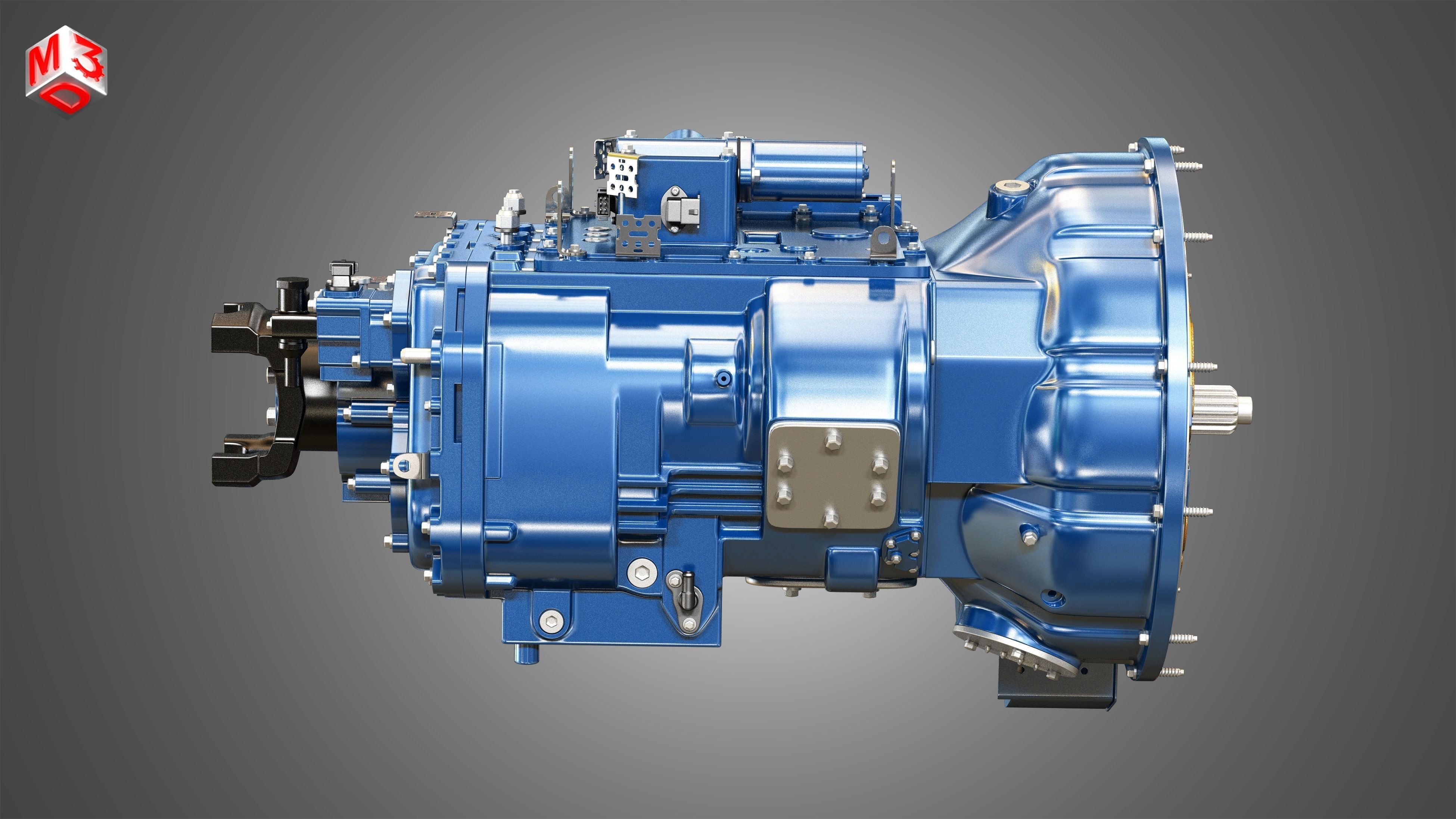 Heavy Duty Truck Transmission 3D model_6