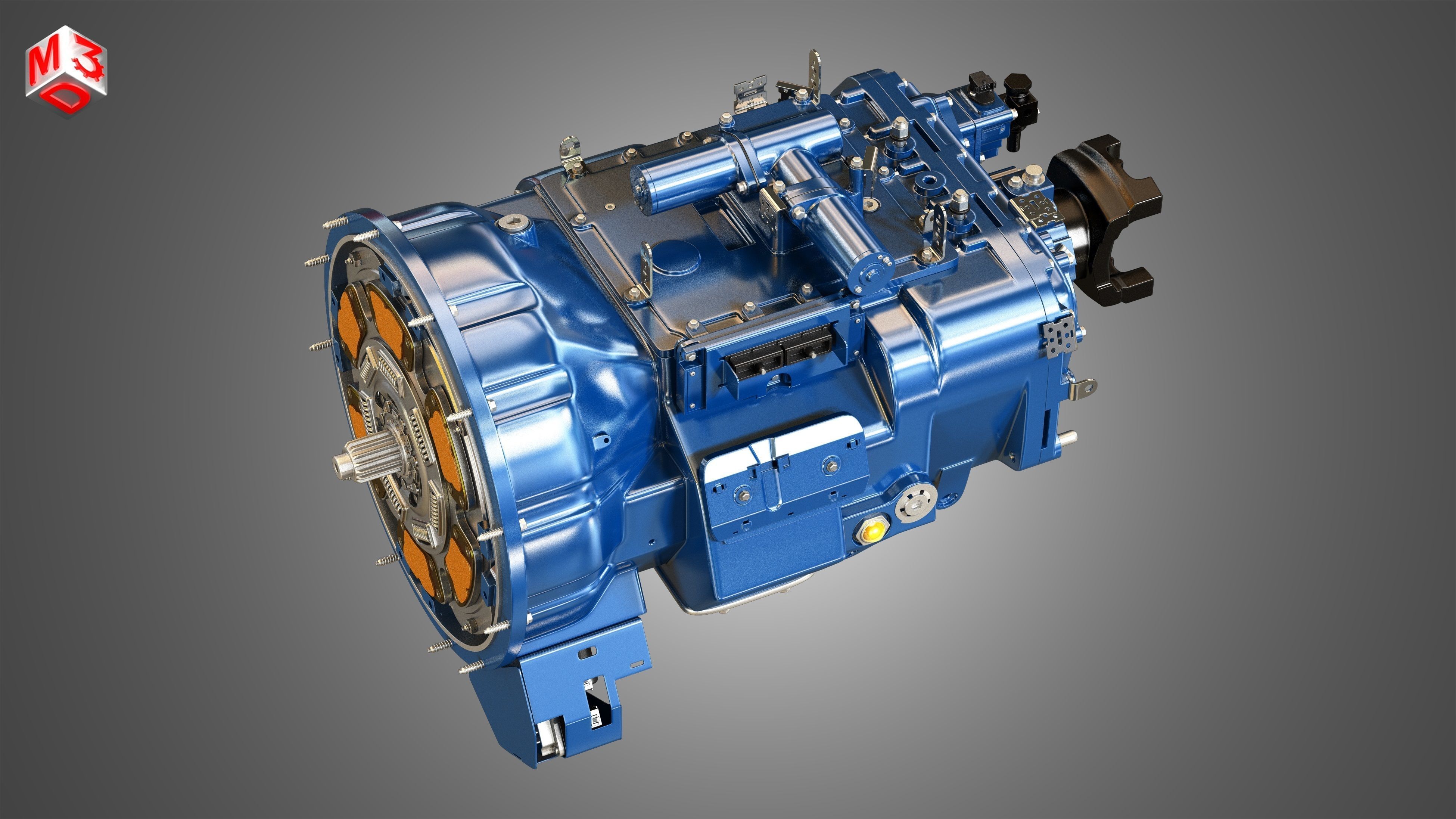 Heavy Duty Truck Transmission 3D model_11